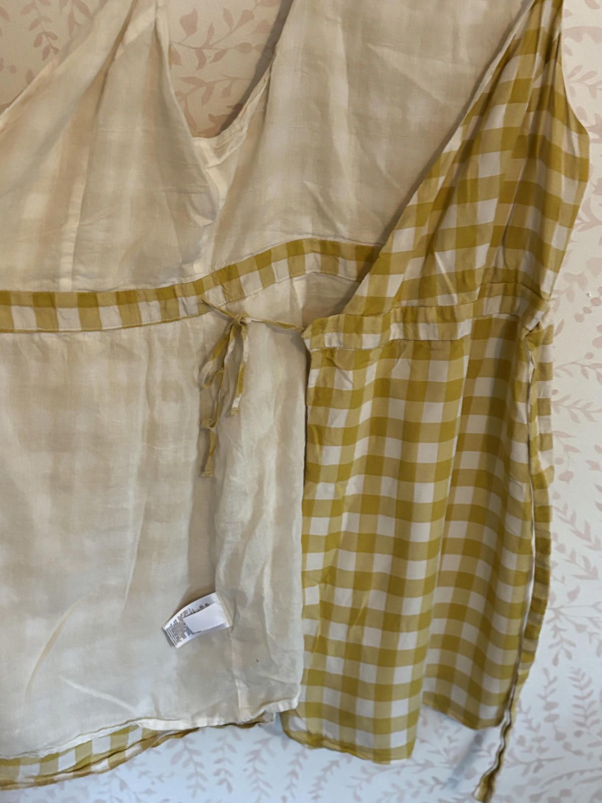 BCBGeneration BCBG Yellow and White Gingham Wrap Mini Dress Size XS / US 0-2 / IT 36-38 - 8 Thumbnail