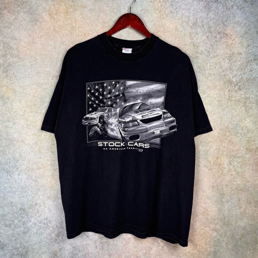 NASCAR × Vintage VTG Y2K Stock Cars Graphic T Shirt Mens Sz XL Black Nascar Size US XL / EU 56 / 4 - 1 Thumbnail
