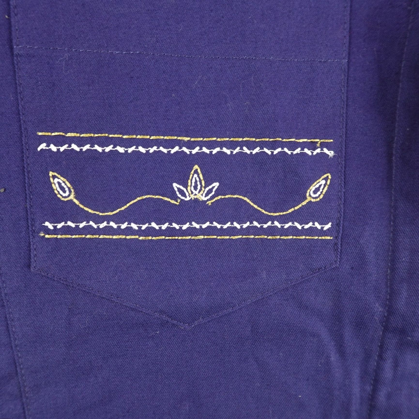 Wrangler VINTAGE Wrangler Shirt Womens Medium Blue Western Zip Front Top Riata Embroidered NEW Size M / US 6-8 / IT 42-44 - 3 Thumbnail