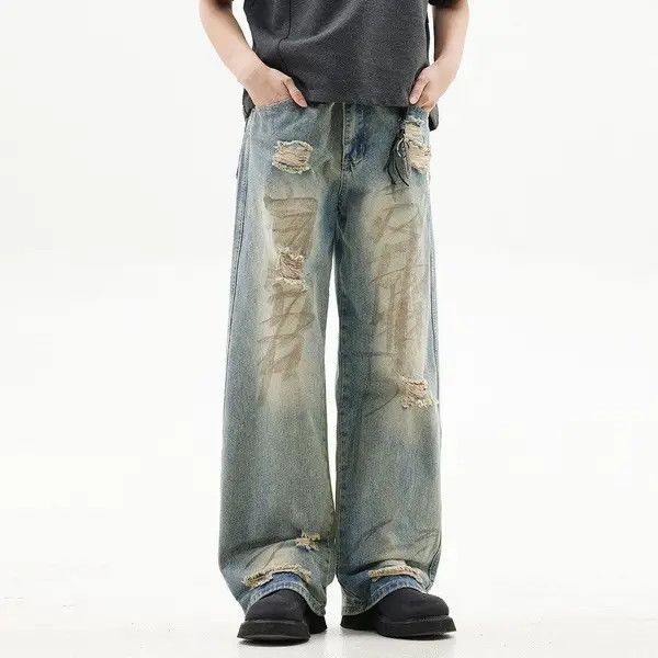 VIBE Distressed Blue Denim Jeans Size US 30 / EU 46 - 1 Thumbnail