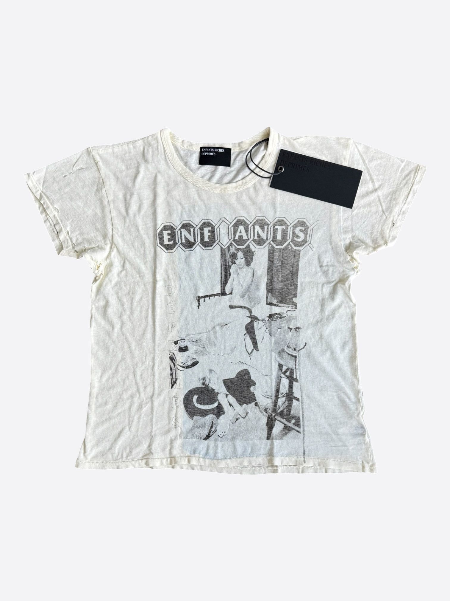 Enfants Riches Deprimes White Show Me Kansas Distressed T-Shirt Size US S / EU 44-46 / 1 - 1 Thumbnail