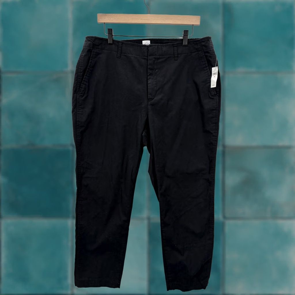Gap Gap Pants Womens 16 Black Downtown Khaki Stretch Twill Straight Leg Chino Casual Size 38" / US 16 / IT 52 - 1 Thumbnail