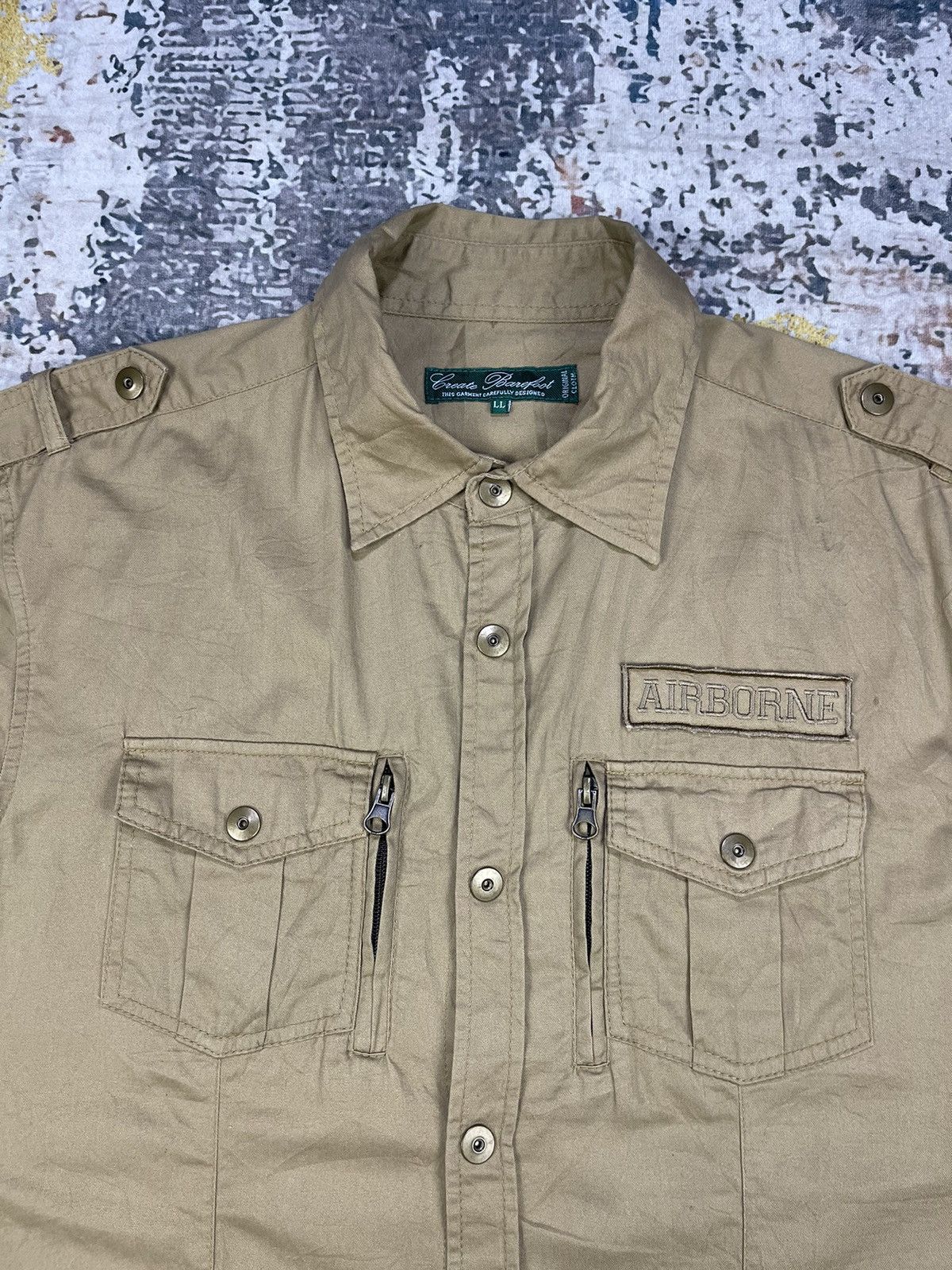 Japanese Brand Create Barefoot Military Airborne Button Down Shirt Size US M / EU 48-50 / 2 - 5 Thumbnail