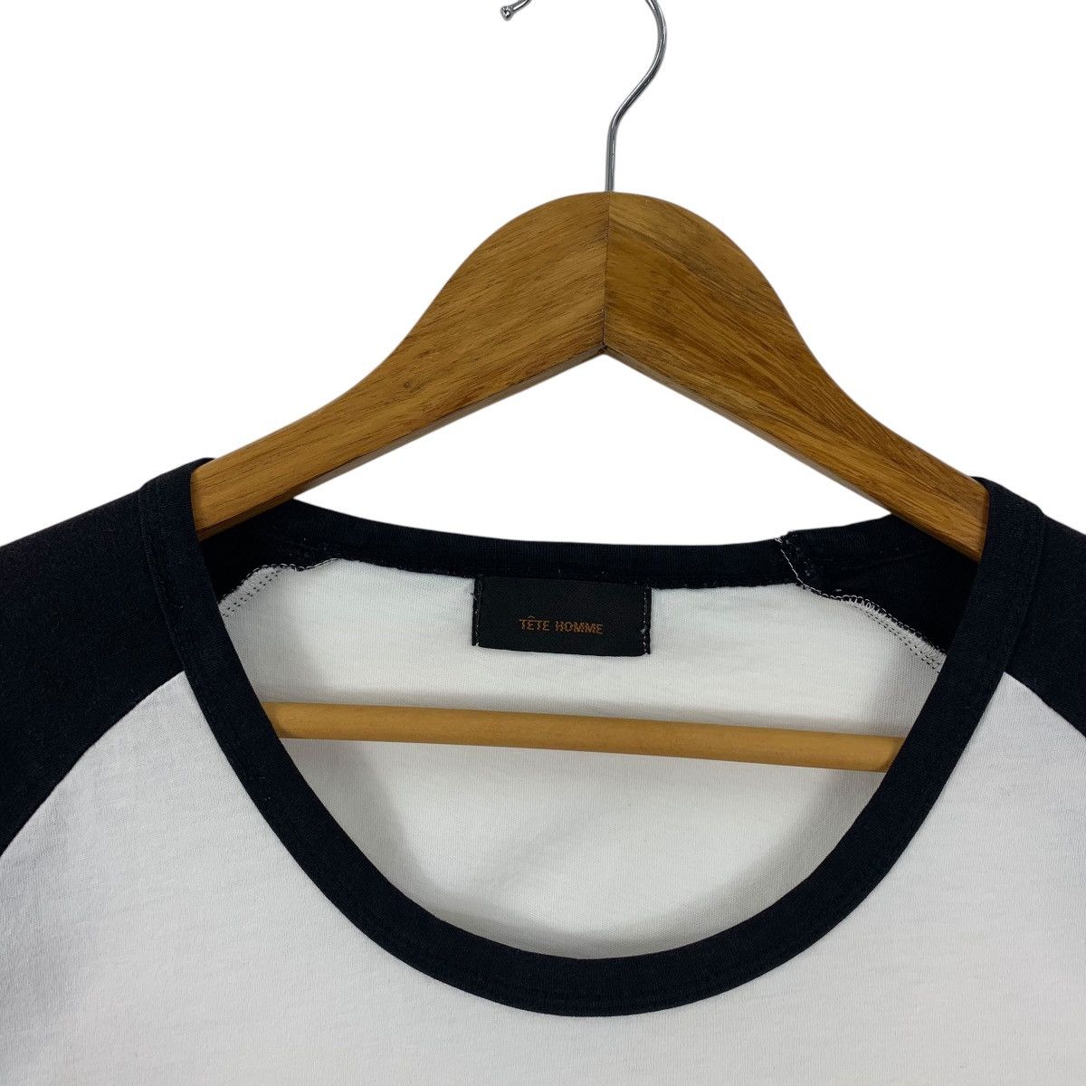 Issey Miyake × Japanese Brand Vintage TETE HOMME 3Q rough neck spellout tee Size US S / EU 44-46 / 1 - 8 Thumbnail