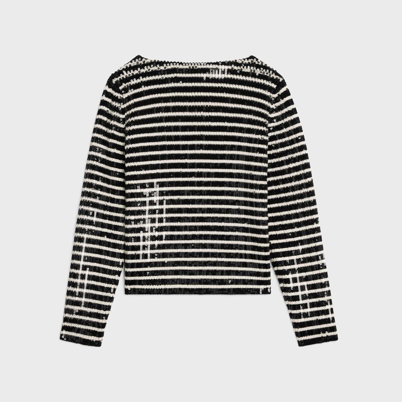 Celine o1bcso1str0526 2A90G214 Embroidered Marinière Sweater Size S / US 4 / IT 40 - 2 Thumbnail