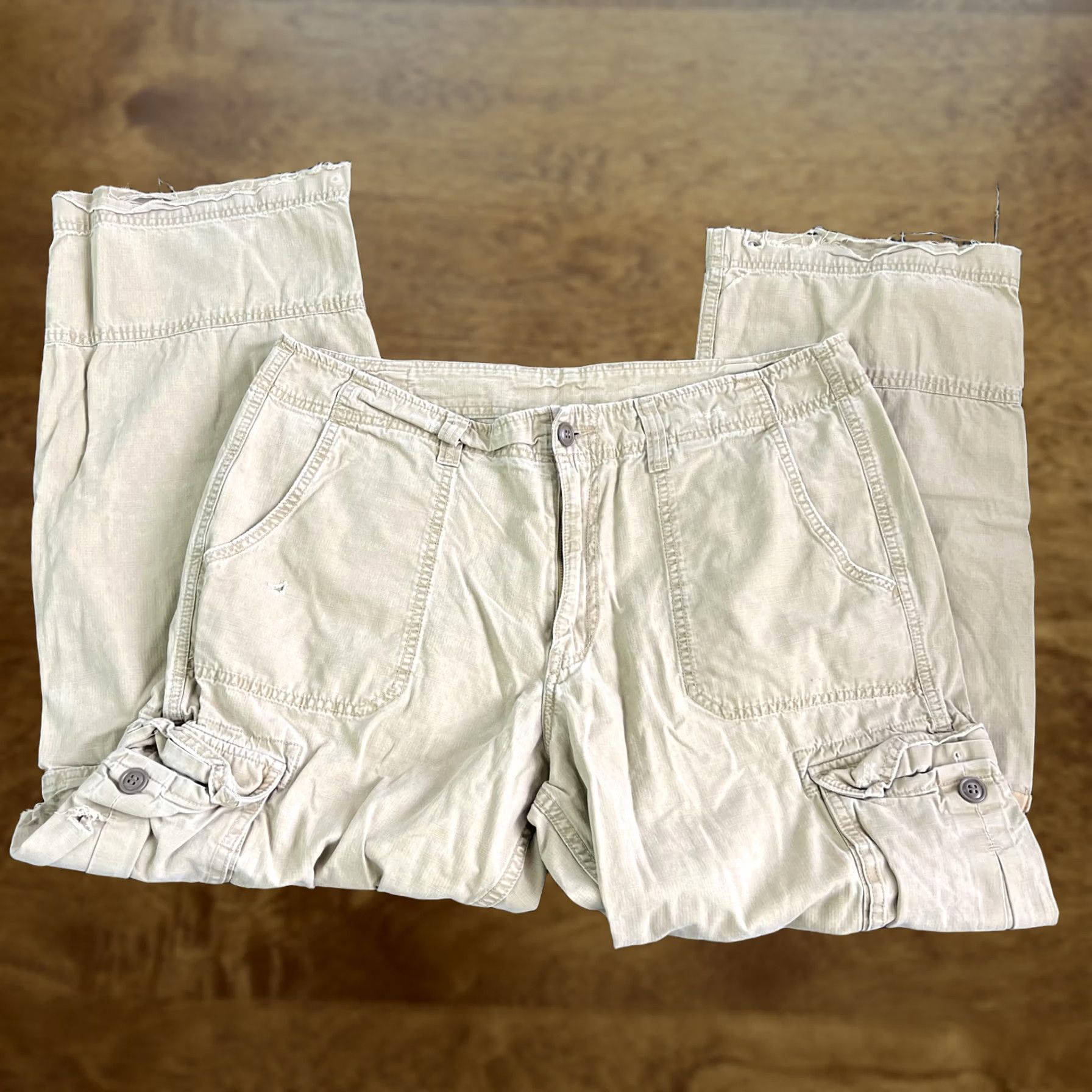 Lucky Brand Lucky Brand Cargo Pants Mens 36x32 Beige Straight Leg Utility Casual Ripstop Pants Size US 36 / EU 52 - 1 Thumbnail
