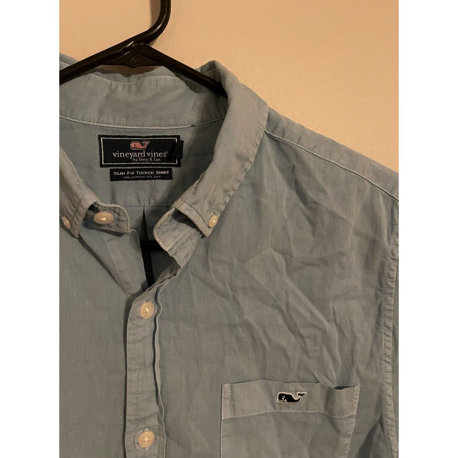 Vineyard Vines Vineyard Vines Blue Silk Blend L/S Button Up Slim Fit Tucker Shirt - Men's Small Size US S / EU 44-46 / 1 - 2 Thumbnail