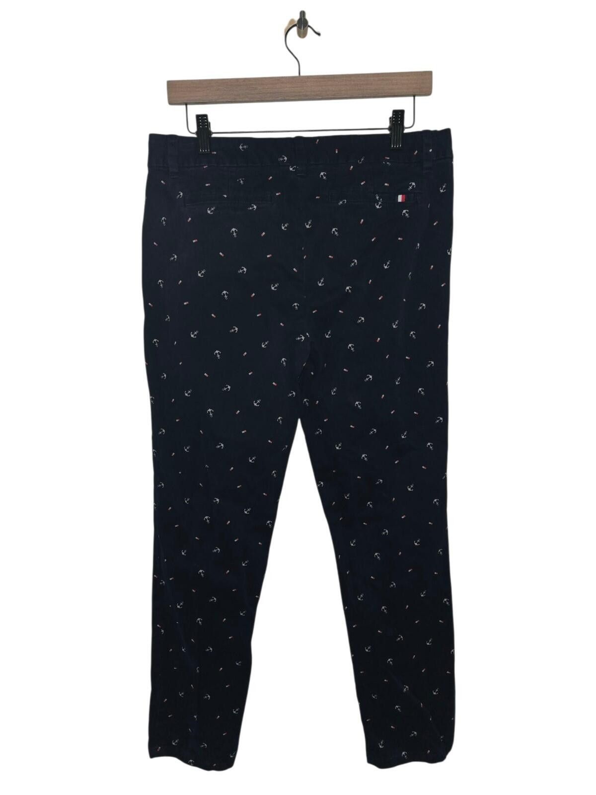 Tommy Hilfiger Tommy Hilfiger Blue Embroidered Monogram Chino Pants 8 Size 30" / US 8 / IT 44 - 4 Thumbnail
