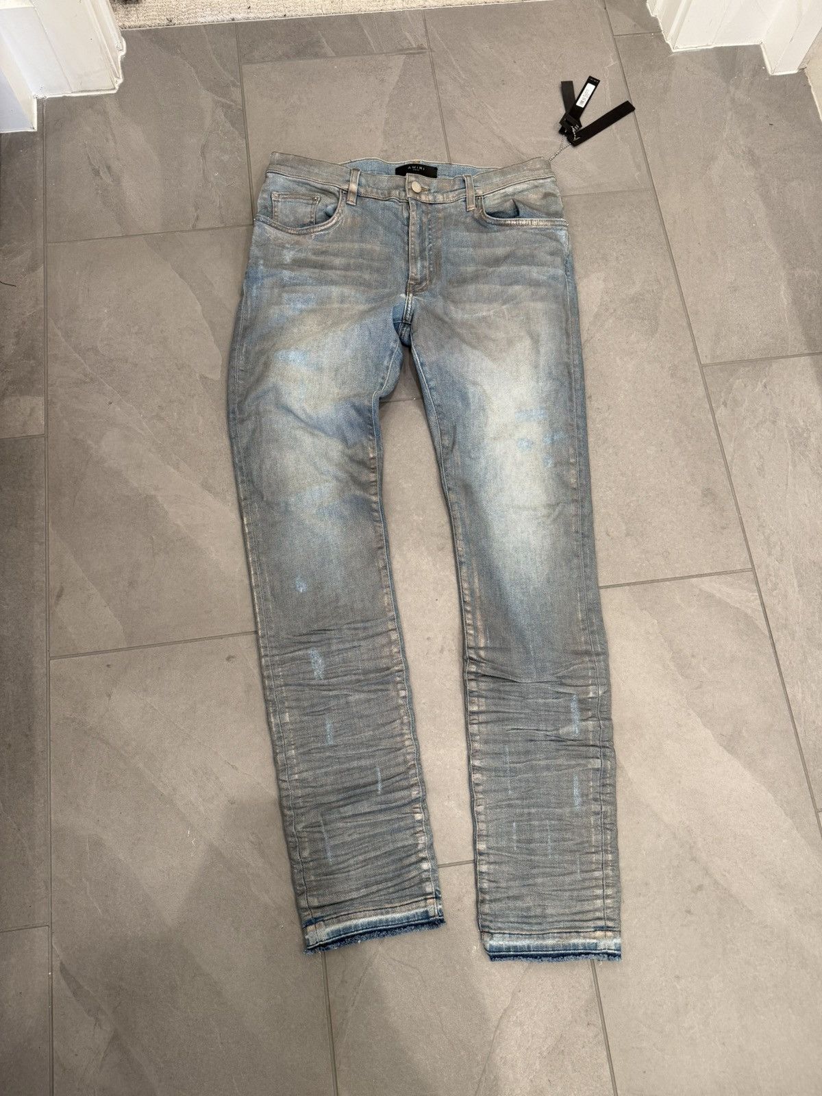 Amiri Amiri Clay Indigo Neon Plaid Mx1 Jeans Size US 33 - 1 Thumbnail