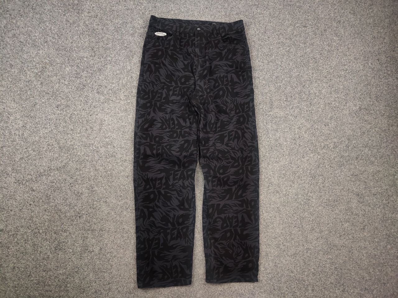 No Fear No Fear Monogram Black Gray Denim Baggy Jeans Vintage Style Size US 32 / EU 48 - 6 Thumbnail