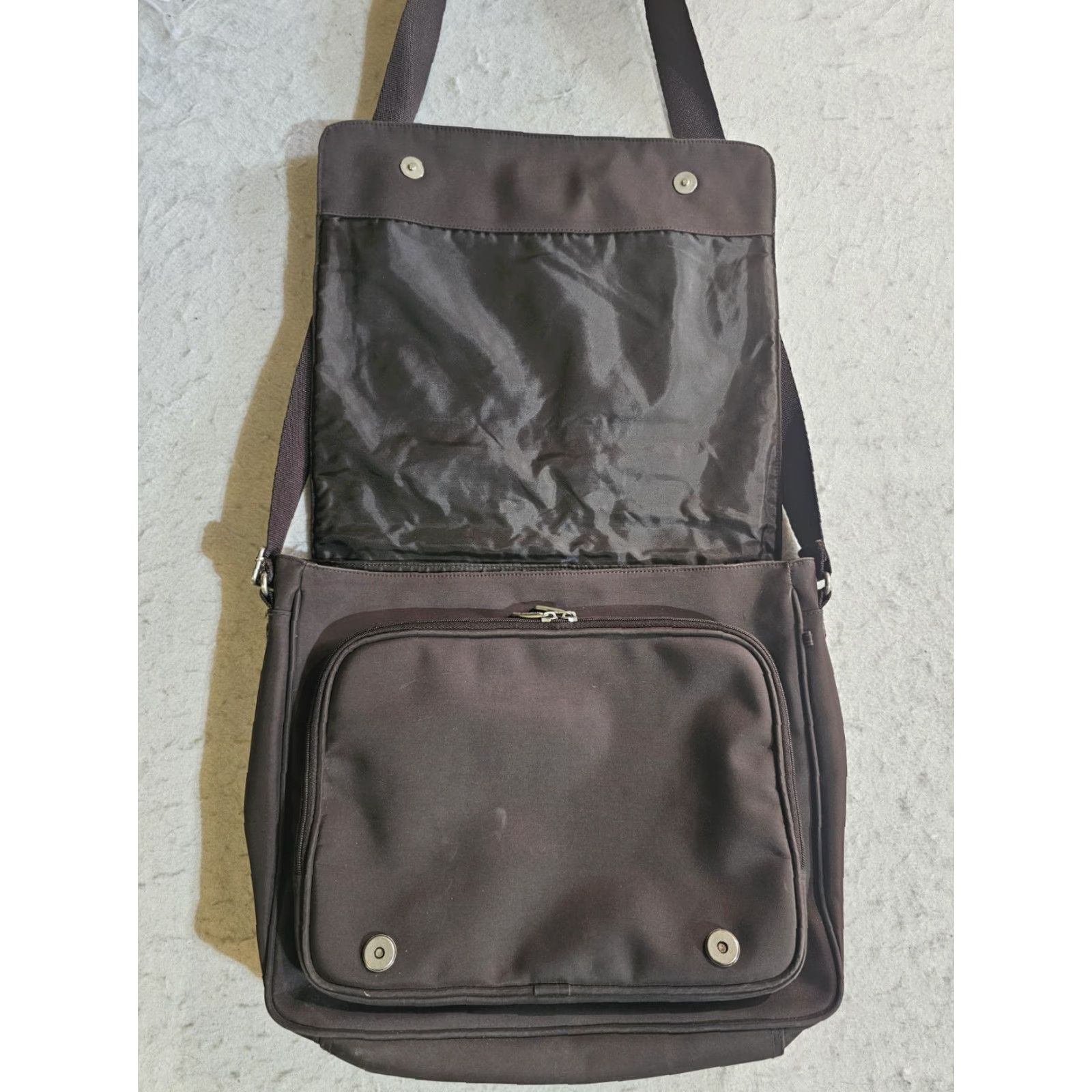 Vintage Kipling Oxygen O2 Nylon Messenger Computer Bag Shoulder Bag Dark Purple Tote Women Size ONE SIZE - 4 Thumbnail