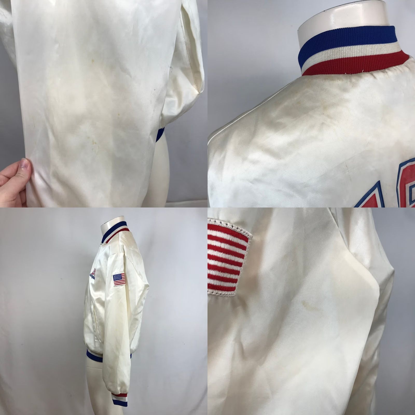 Vintage VINTAGE Graybar Varsity Bomber Jacket USA White Patriotic Snap Front XL Size US XL / EU 56 / 4 - 8 Thumbnail