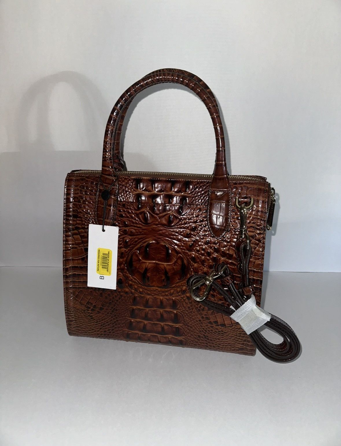 BRAHMIN BRAHMIN Small Caroline NEW Pecan Melbourne Genuine Leather Size ONE SIZE - 1 Thumbnail