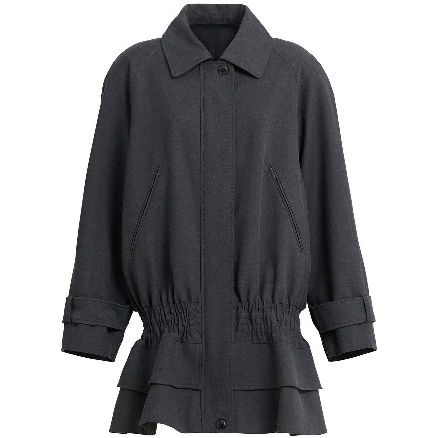THE MANNEI Gray Gabardine short trench Jacket New & Authenti
