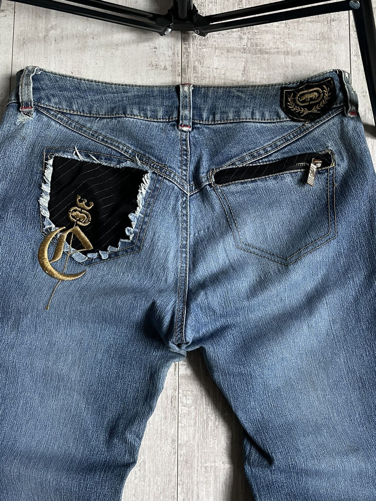 Ecko Unltd. Vintage 00’s Ecko Unltd Flare Y2K Denim Jeans Distressed Size 28" / US 6 / IT 42 - 3 Thumbnail