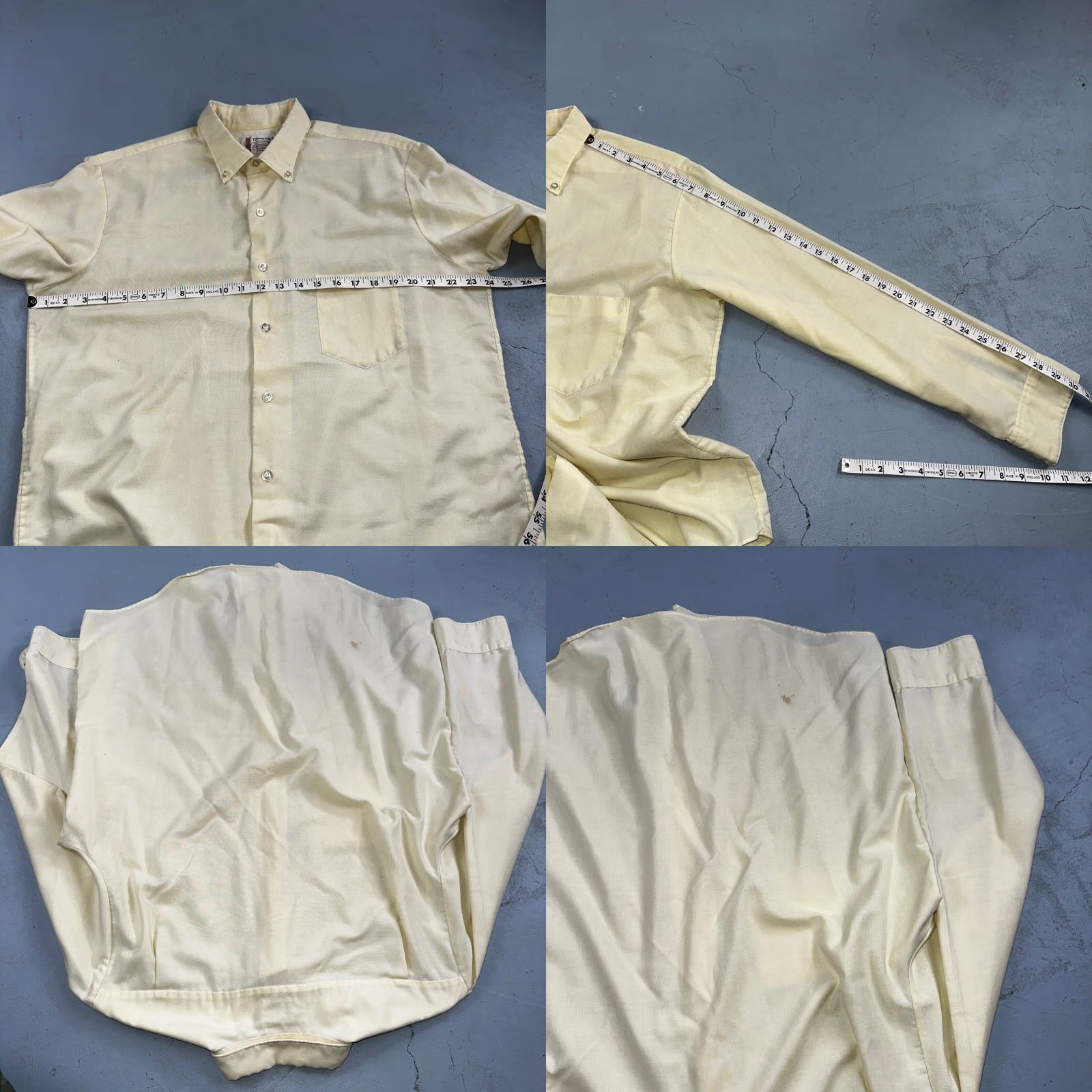 Penn VINTAGE TownCraft Shirt Men L Yellow White Stripe 60s 1960s USA Casual Button-Up Size US L / EU 52-54 / 3 - 8 Thumbnail