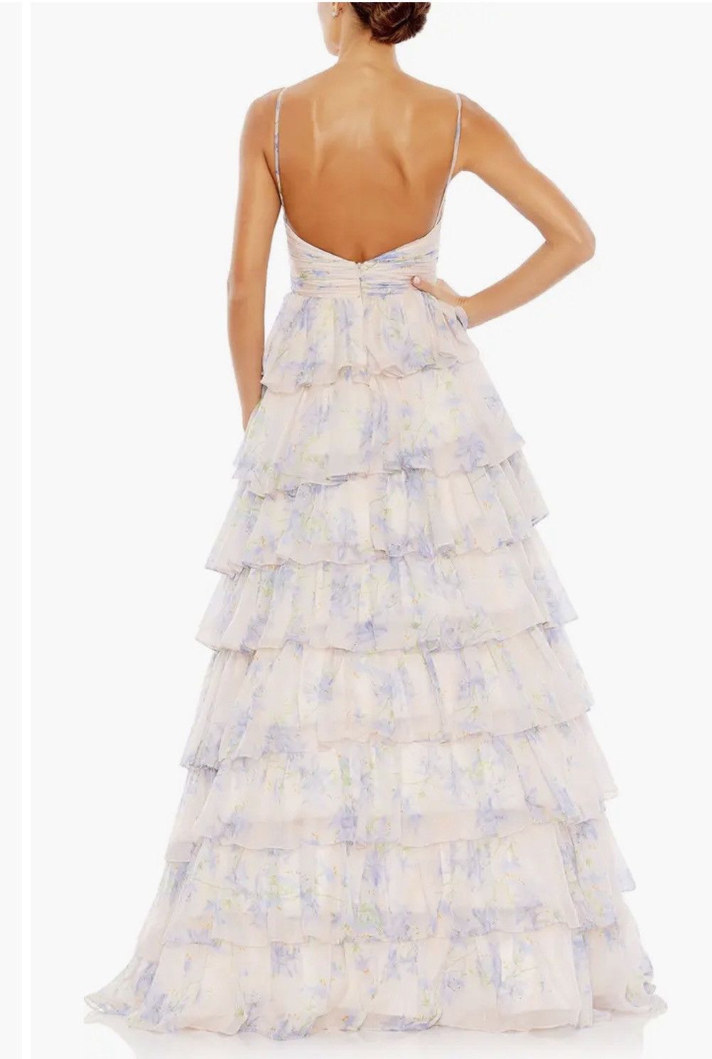Mac Duggal Mac Duggal Floral Cut Out Ruffle Layered Gown size 4 Size S / US 4 / IT 40 - 3 Thumbnail