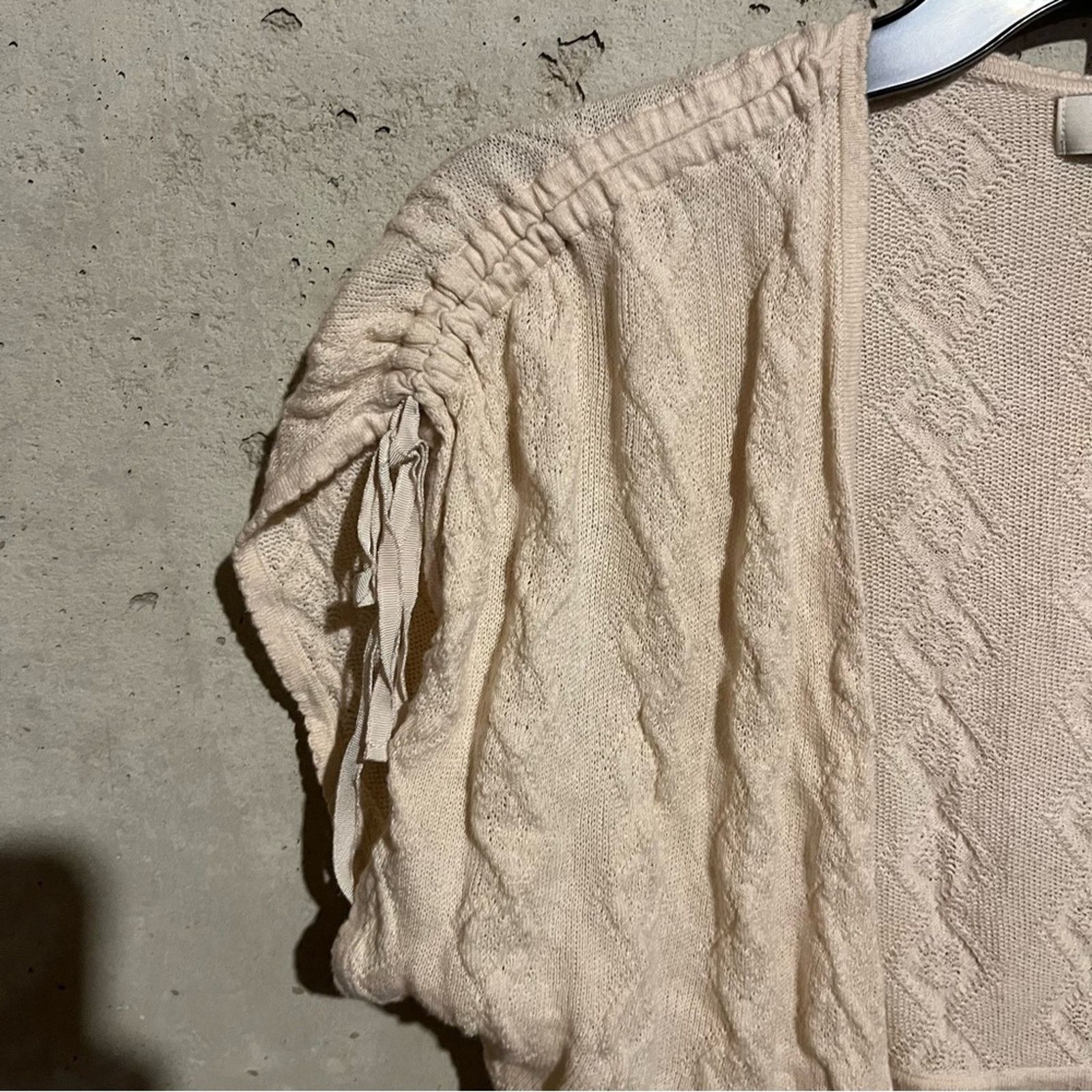 Other Forth & Towne Prize Cream Knit Cropped Short Sleeve Cardigan Size M / US 6-8 / IT 42-44 - 3 Thumbnail