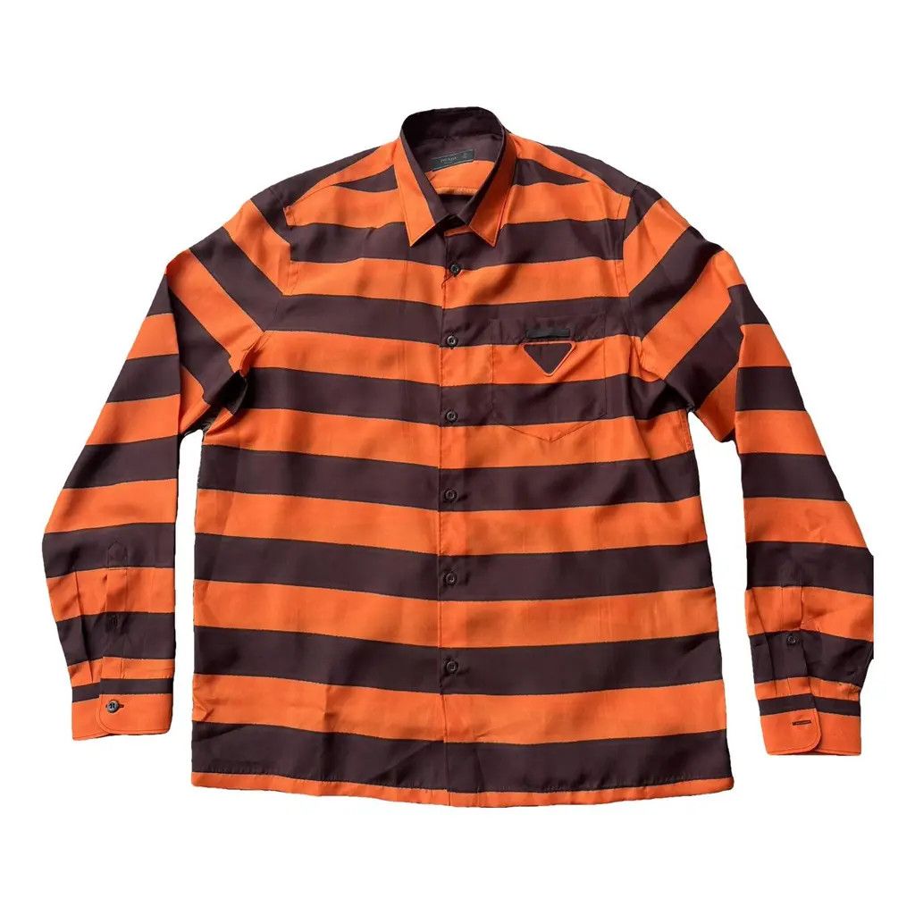 Prada oc11z0625 Shirt in Orange/Burgundy Size US M / EU 48-50 / 2 - 1 Thumbnail