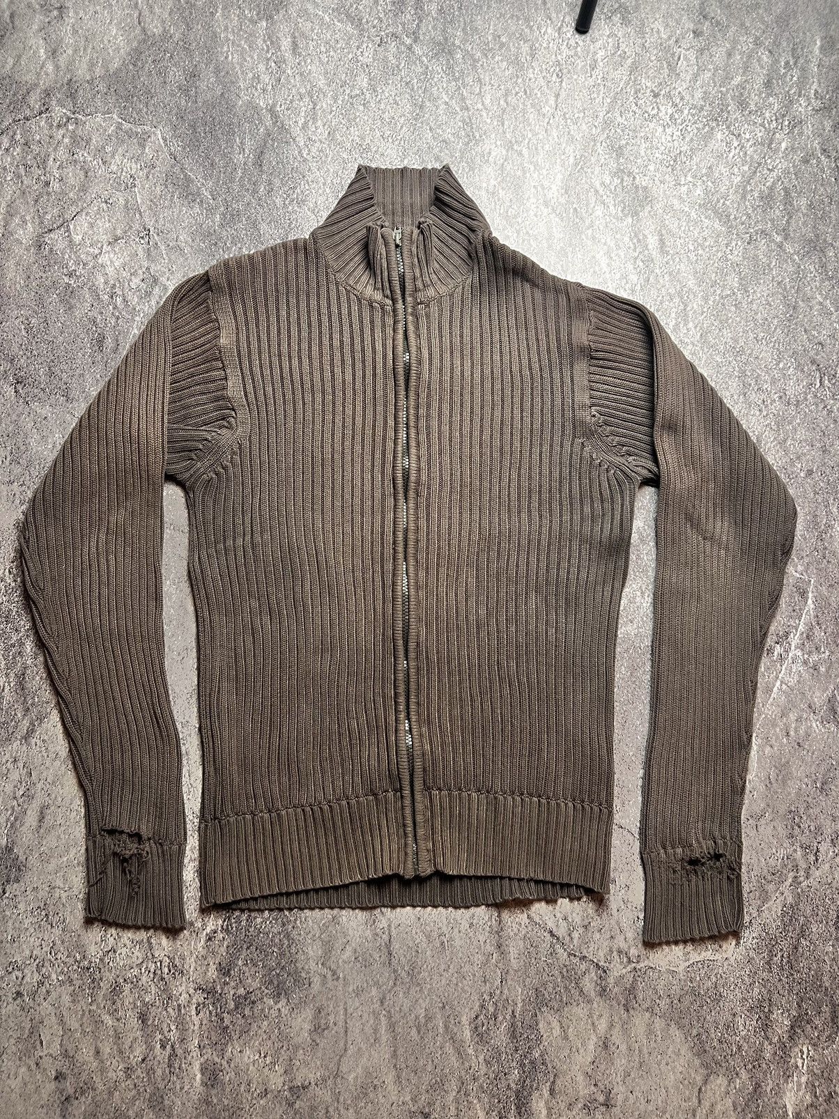 Pre-owned Archival Clothing X Vintage Y2k Archival Distressed Japan Style Knit Sweater In Light Brown