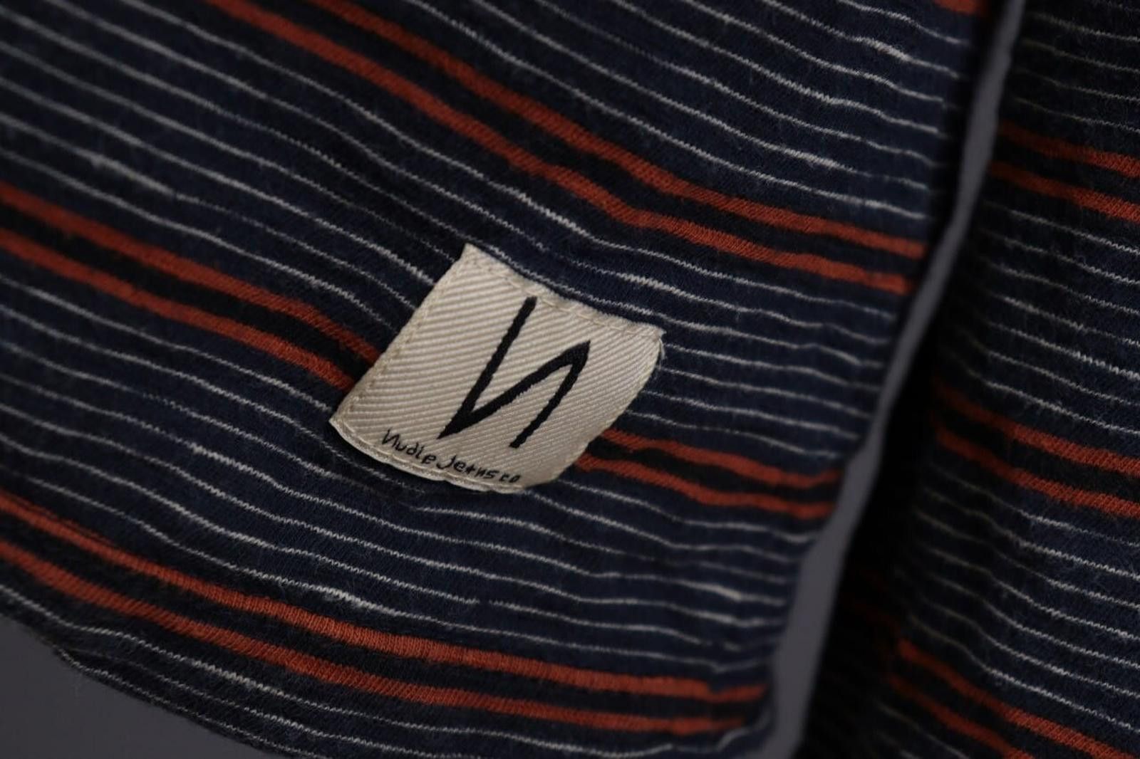 Nudie Jeans Nudie Jeans Co Gray Striped Knit Relaxed Sweater Size L Size US L / EU 52-54 / 3 - 3 Thumbnail