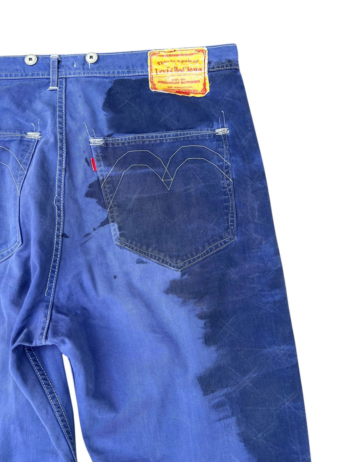 Levi's Archive 2003 Levi’s Red HOLDEN Waxed Stains Cotton Work Pant Size US 34 / EU 50 - 18 Thumbnail