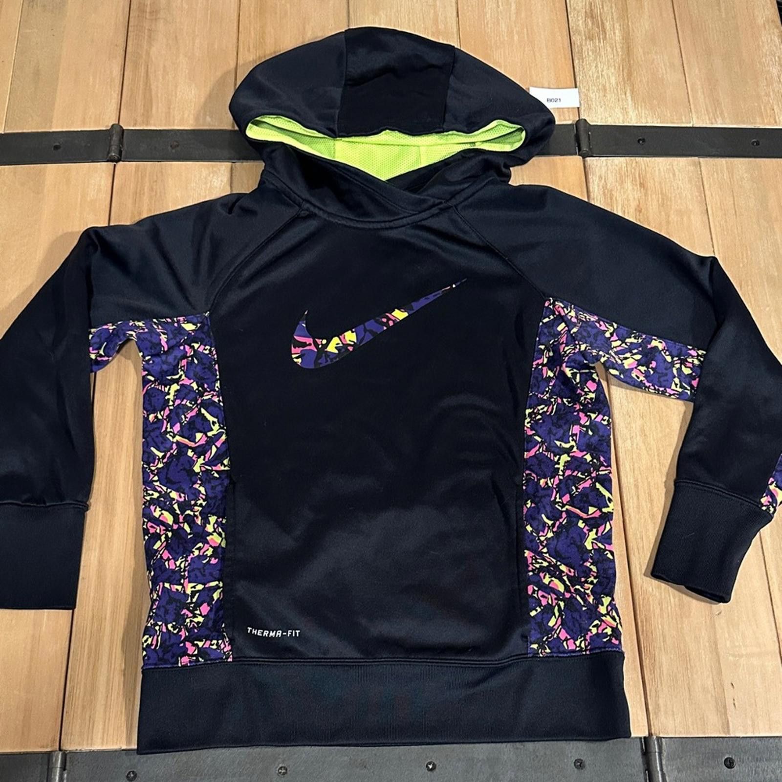Nike Nike Kids Large Therma-Fit Hoodie Black Warm Pullover Size US L / EU 52-54 / 3 - 2 Thumbnail
