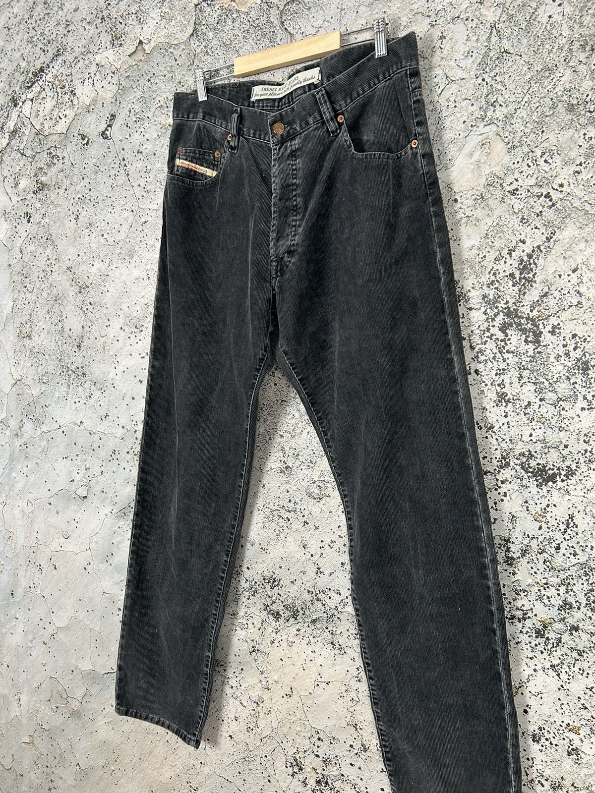 Diesel Vintage Diesel Black Corduroy Pants Y2K Punk Rock 00s Size US 36 / EU 52 - 2 Thumbnail