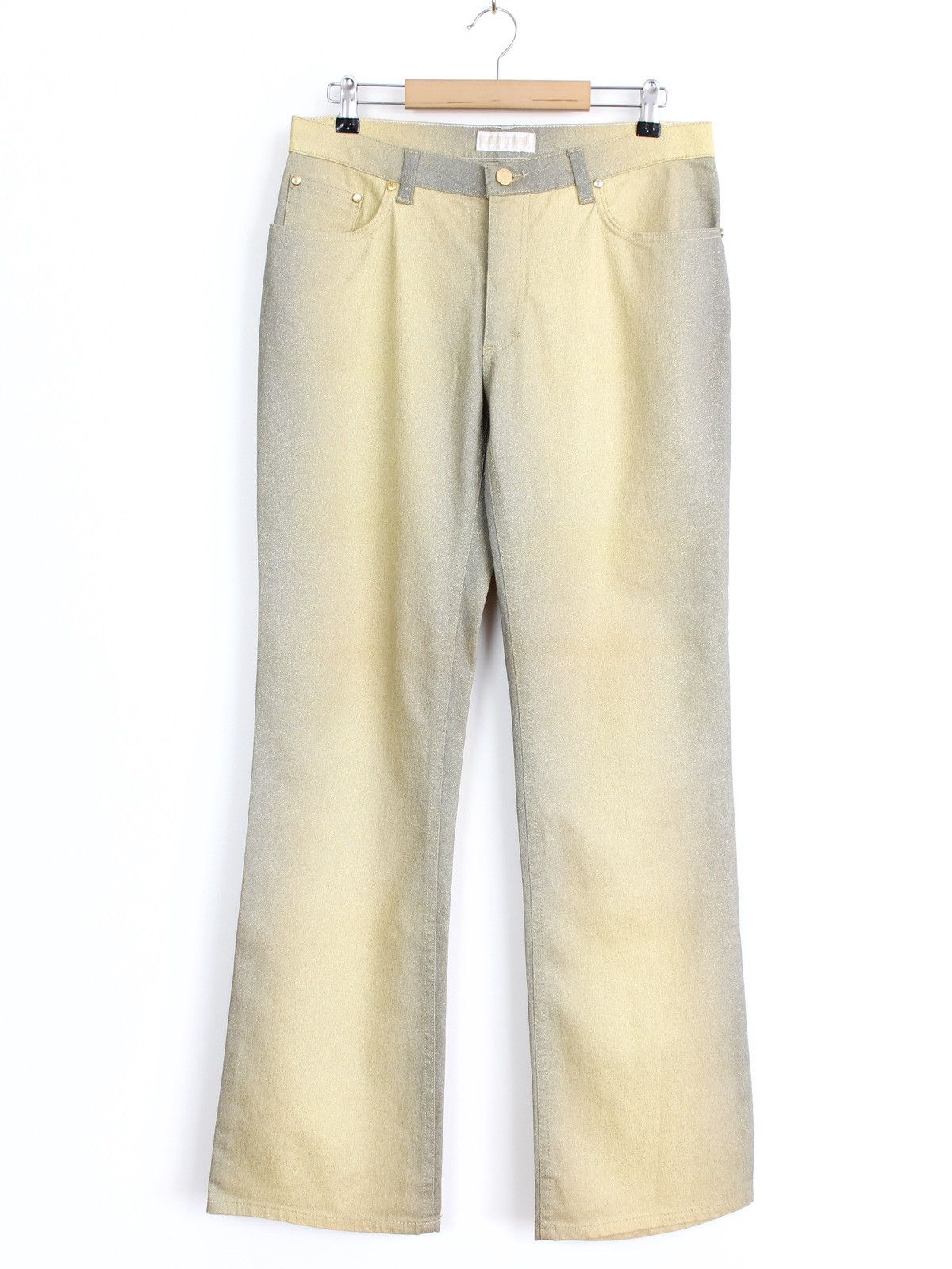 Roberto Cavalli Roberto Cavalli 1999 Gold Gradient Flared Jeans Size 28" / US 6 / IT 42 - 1 Thumbnail