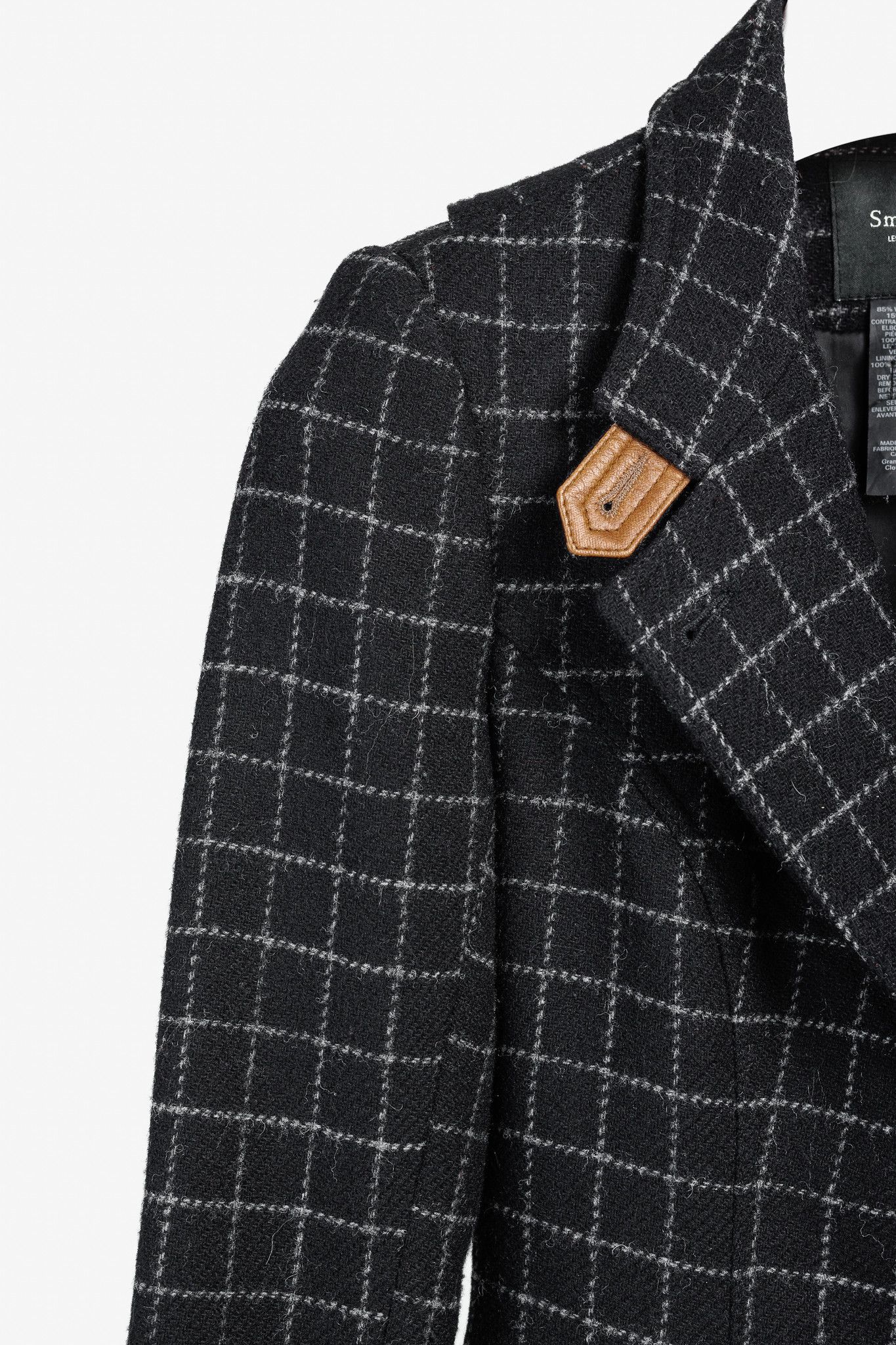 SMYTHE Smythe Black Wool Hunting Jacket in Charcoal Window Pane Size XS / US 0-2 / IT 36-38 - 5 Thumbnail