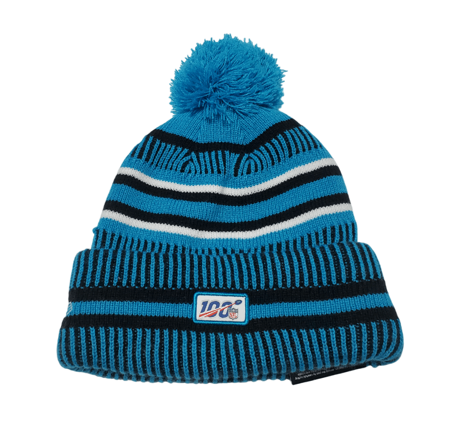 New Era NFL Carolina Panthers Pom Knit Hat Size ONE SIZE - 4 Thumbnail