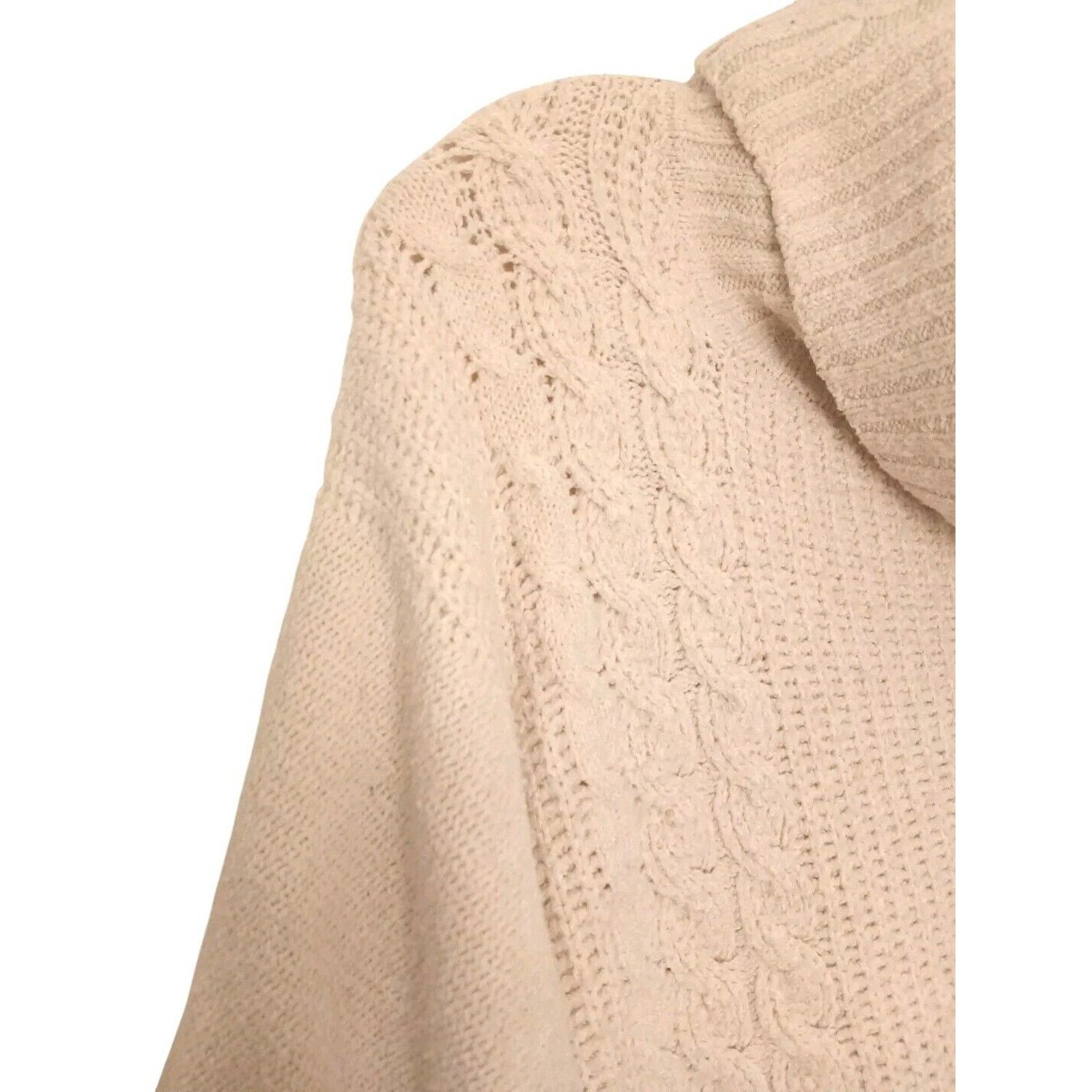 Vera Wang Simply Vera Wang Sweater Sz XXL Beige Chunky Cowl LAGENLOOK Size XXL / US 16-18 / IT 52-54 - 7 Thumbnail