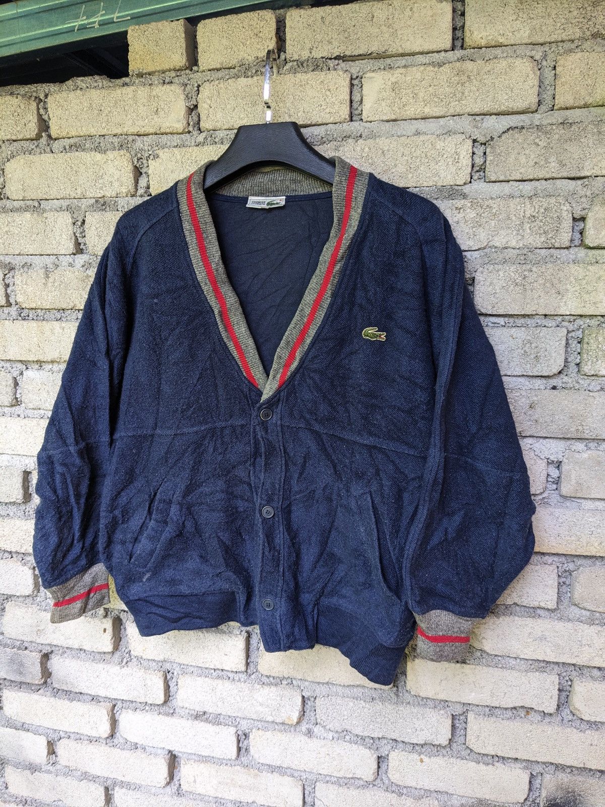 Lacoste Vintage Lacoste Chemise Wool Knit Vest – NAVY Size US XL / EU 56 / 4 - 1 Thumbnail