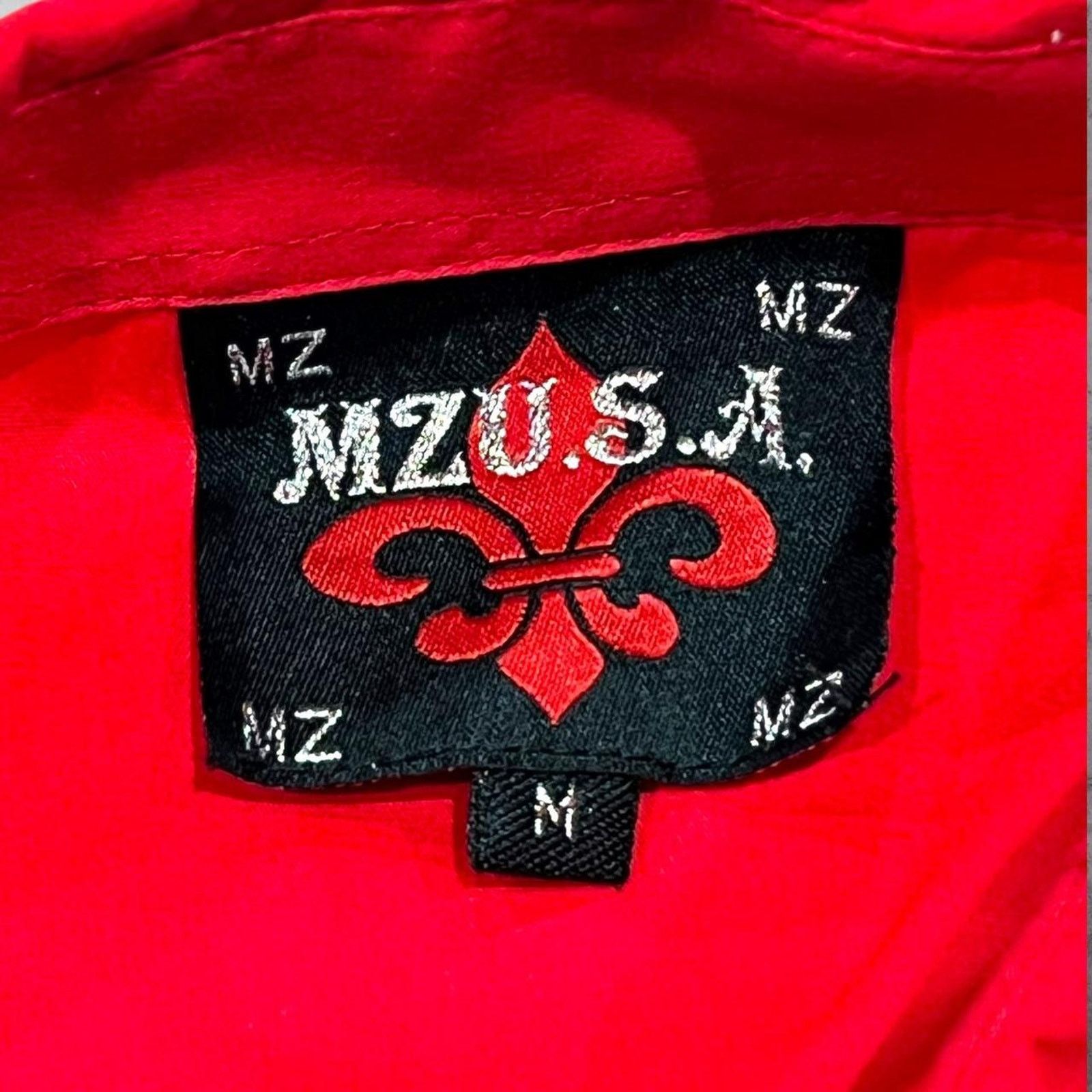 Affliction Affliction Cross & Wings Long-Sleeve Red Button-Up Shirt Size US M / EU 48-50 / 2 - 4 Thumbnail