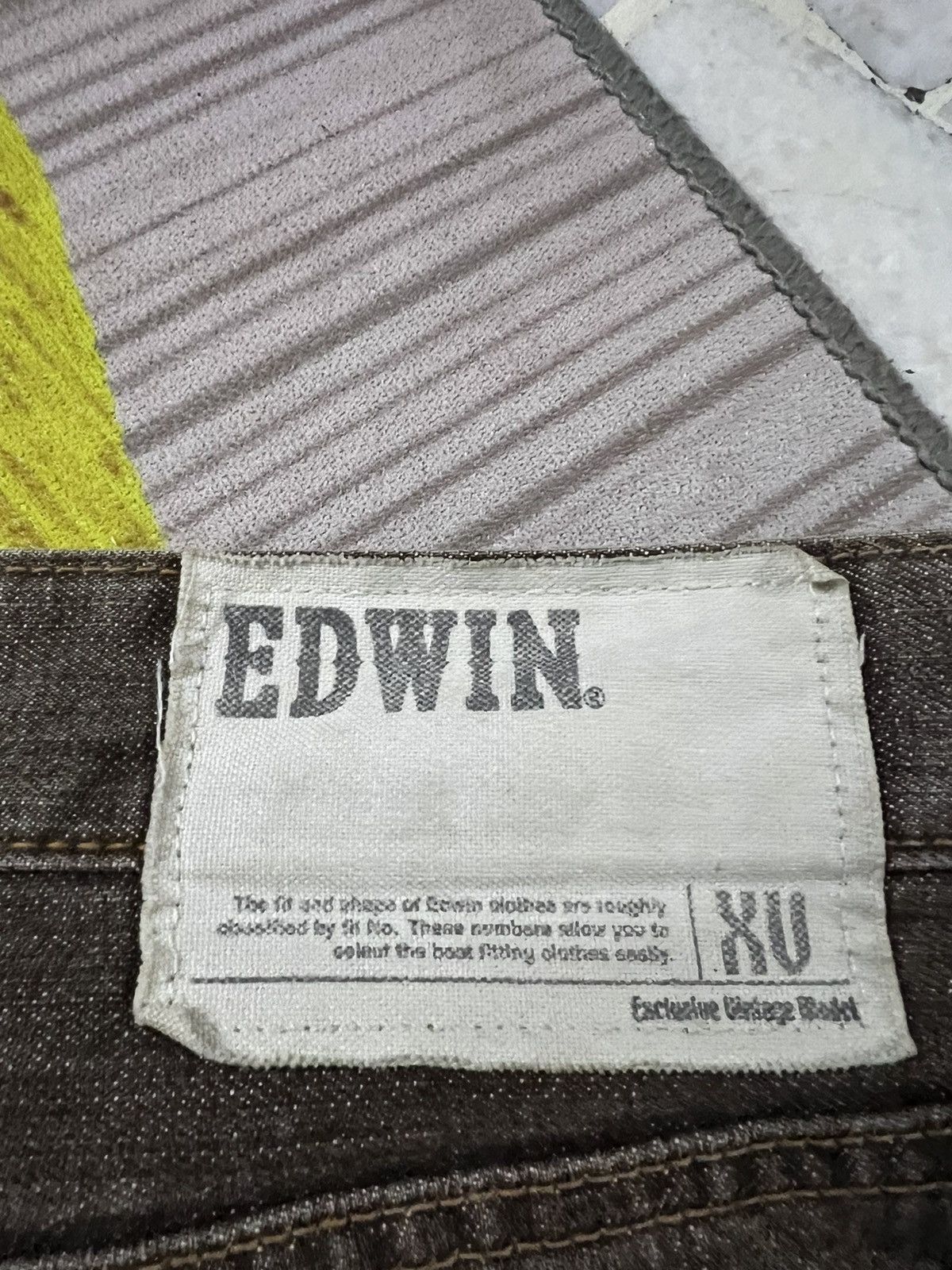 Japanese Brand 💥FLARE💥VTG EDWIN EXCLUSIVE VINTAGE BROWN JEANS Size US 35 - 18 Thumbnail