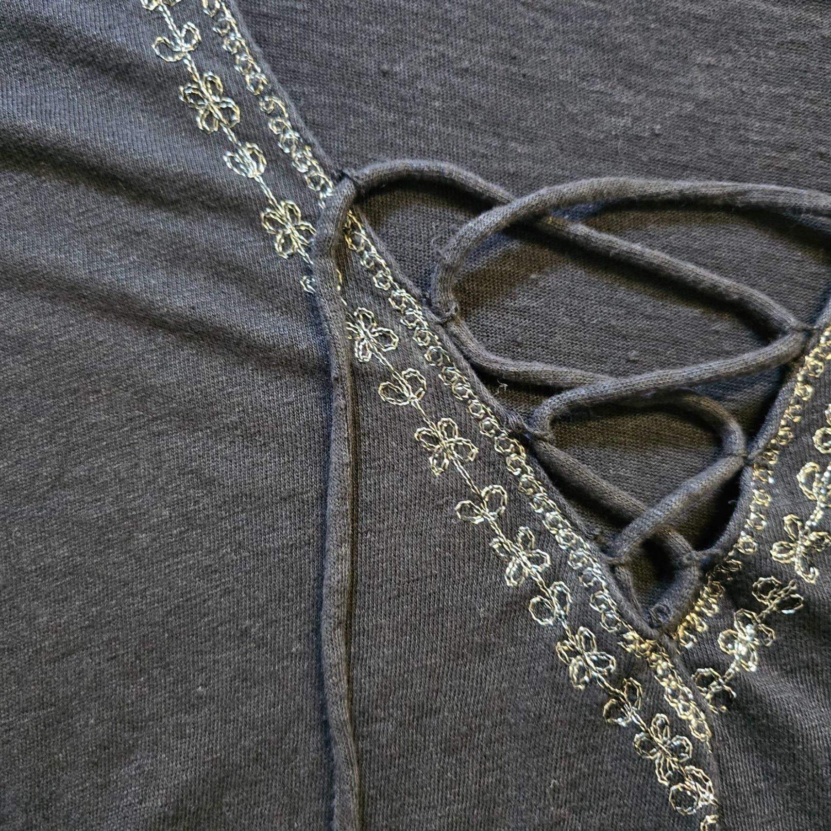 Vintage Calypso St Barth Blouse Shirt Womens Size S Black Linen Embroidered Boxy Boho Beachy Tunic Short Sleeve V-Neck Beach Summer Bohemian Mens? Size S / US 4 / IT 40 - 4 Thumbnail