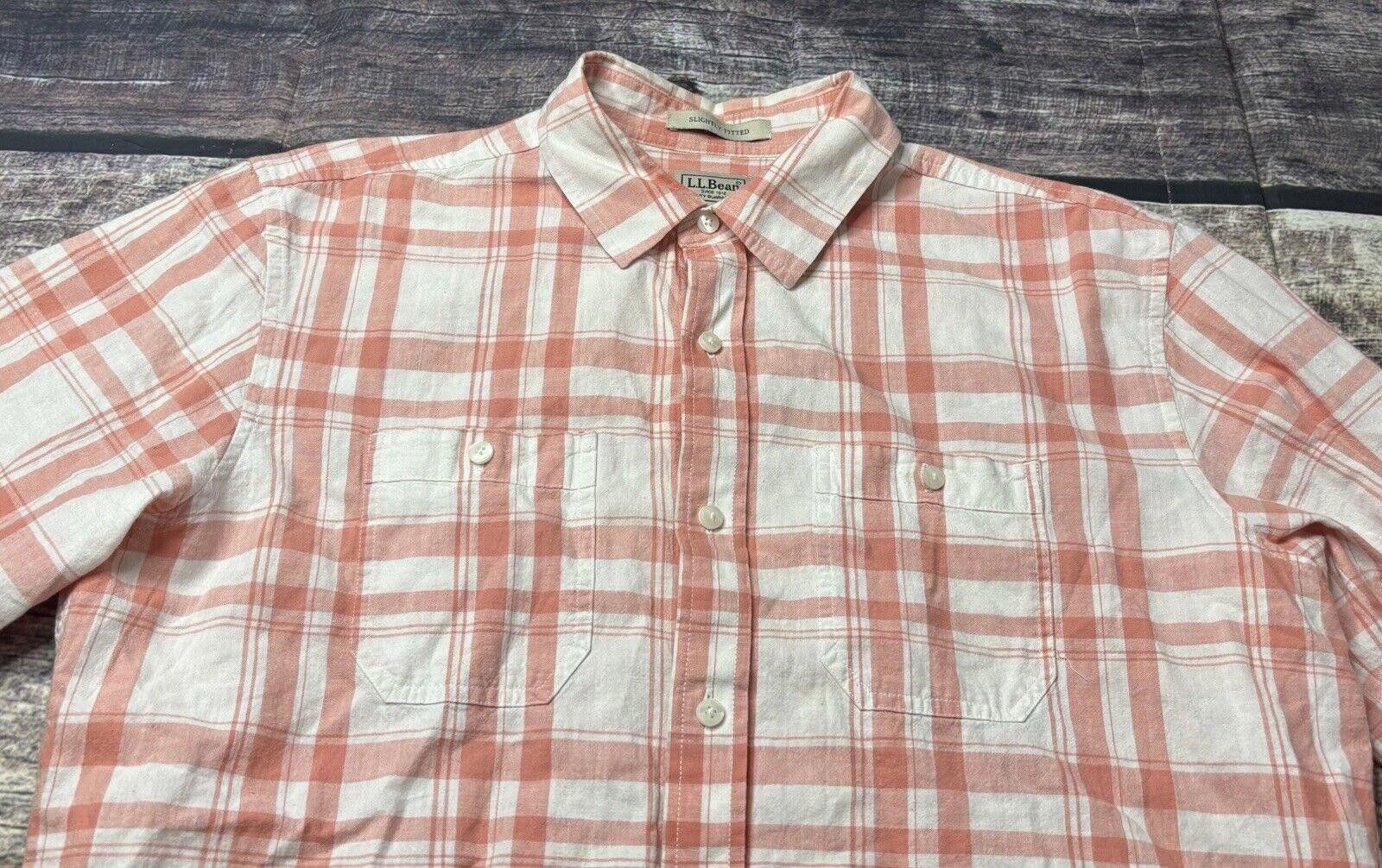 L.L. Bean LL Bean Shirt Men's Large Linen Cotton Plaid Button Pockets Size US L / EU 52-54 / 3 - 4 Thumbnail
