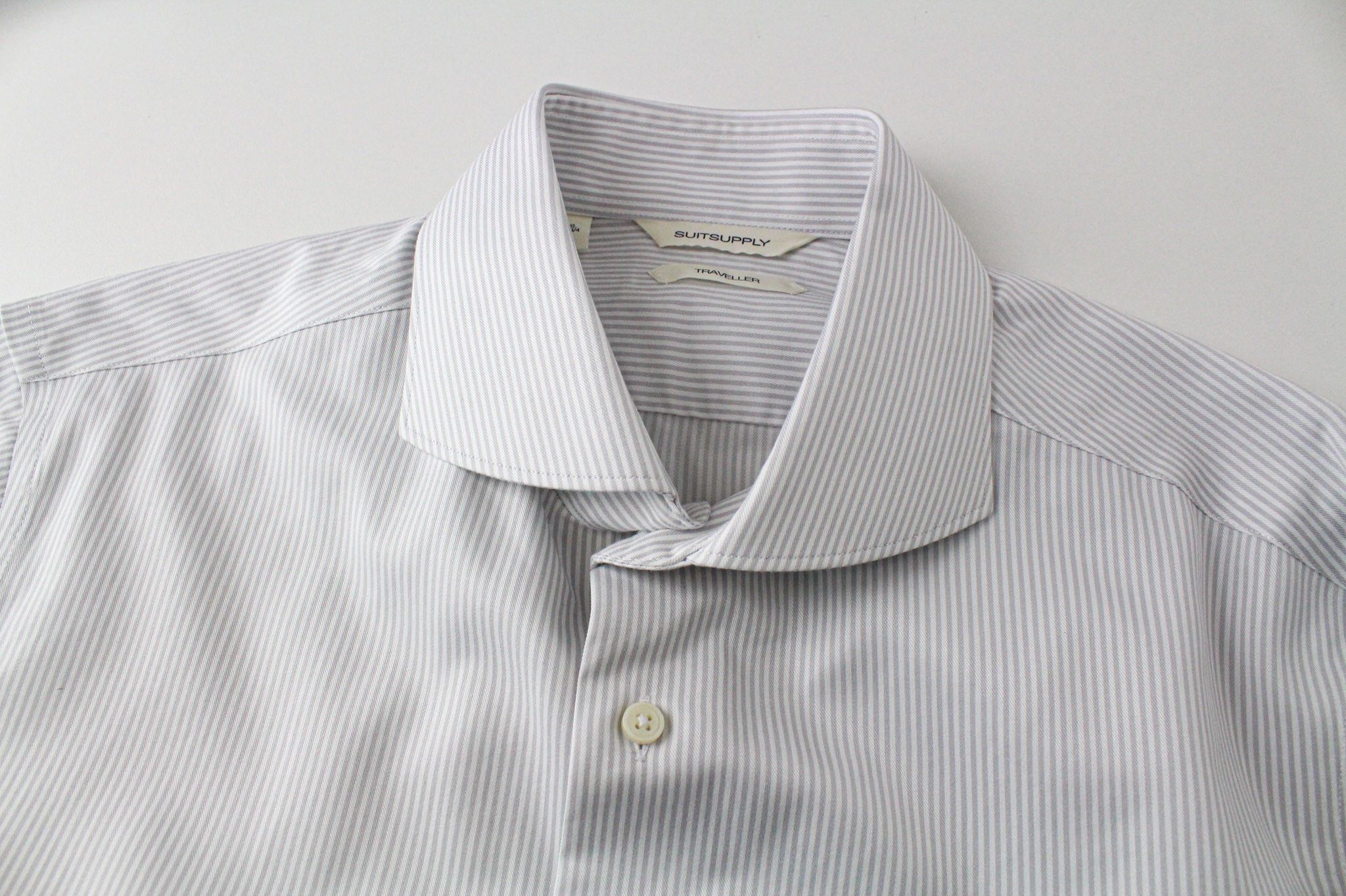 Suitsupply TRAVELLER 40/15 3/4 Slim Grey Cotton Striped 72598 Size 40R - 3 Thumbnail