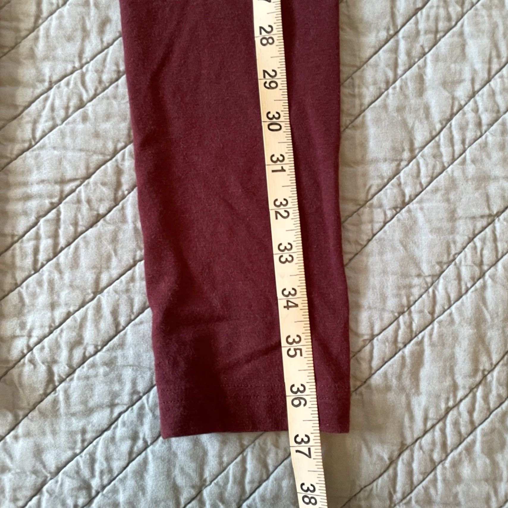Vintage Aéropostale Burgundy High-Rise Perfect Leggings Cotton Women's Size Medium Size 32" / US 10 / IT 46 - 7 Thumbnail