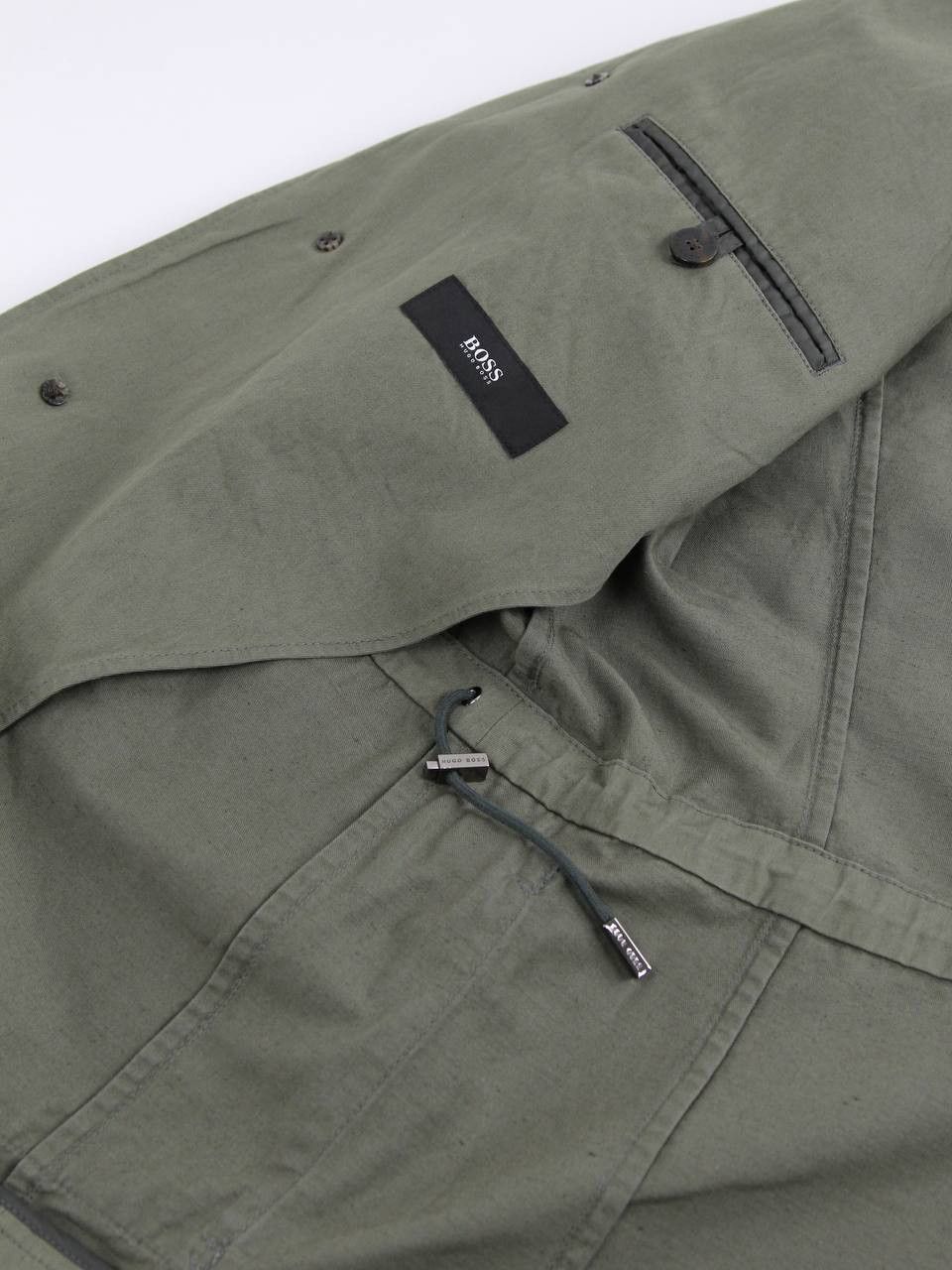 Hugo Boss HUGO BOSS Khaki jacket made of linen and cotton Size US XL / EU 56 / 4 - 7 Thumbnail