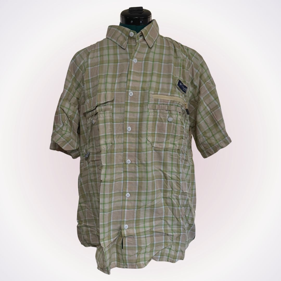 Columbia Columbia Tan & Green Plaid Outdoor Shirt | Sz M Size US M / EU 48-50 / 2 - 1 Thumbnail