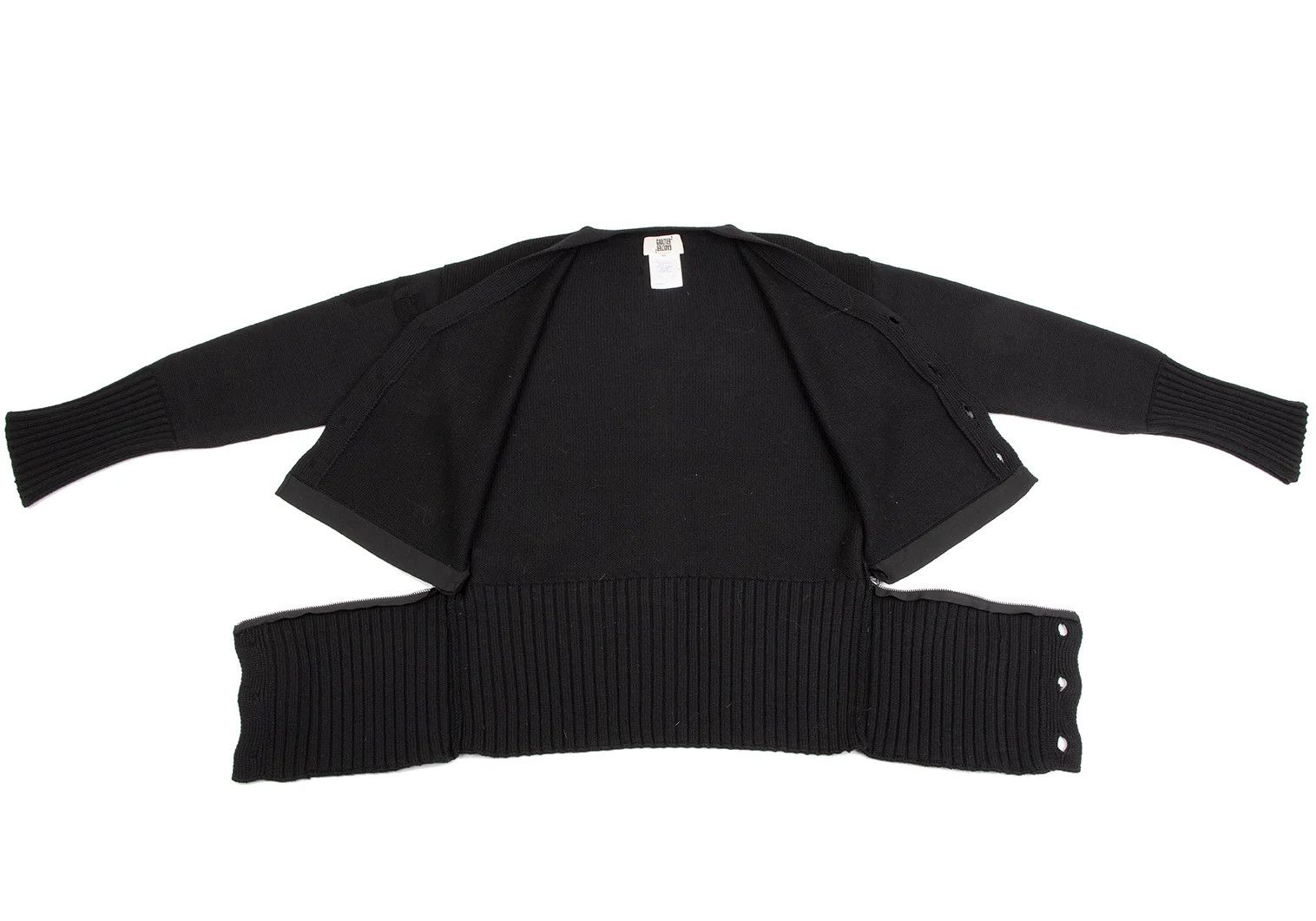 Jean Paul Gaultier Wool Zip Design Cardigan in Black, Size M Size US M / EU 48-50 / 2 - 11 Thumbnail