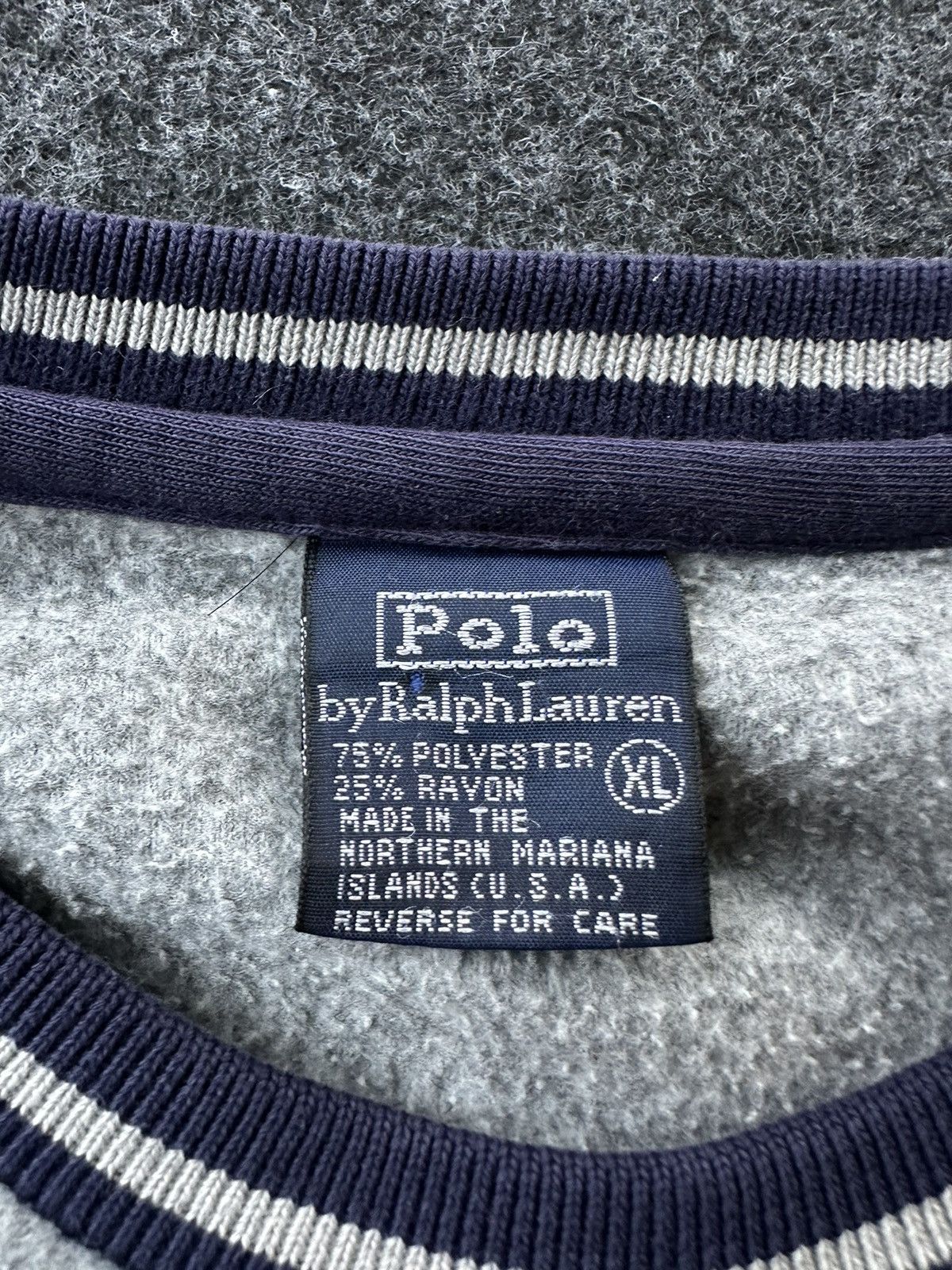 Polo Ralph Lauren 90sPolo Ralph Lauren Distressed Fleece Vintage Crewneck A430 Size US XL / EU 56 / 4 - 8 Thumbnail