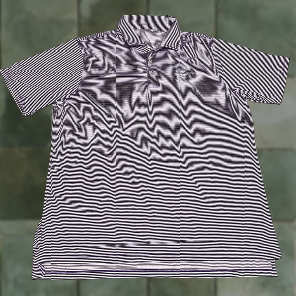 Vintage Draddy Sport Golf Shirt Mens XL Purple/White Striped Kiawah Island Club Wardrobe Polo Shirt Golf Mens XL Purple/White Striped Kiawah Island Club Size US XL / EU 56 / 4 - 1 Thumbnail