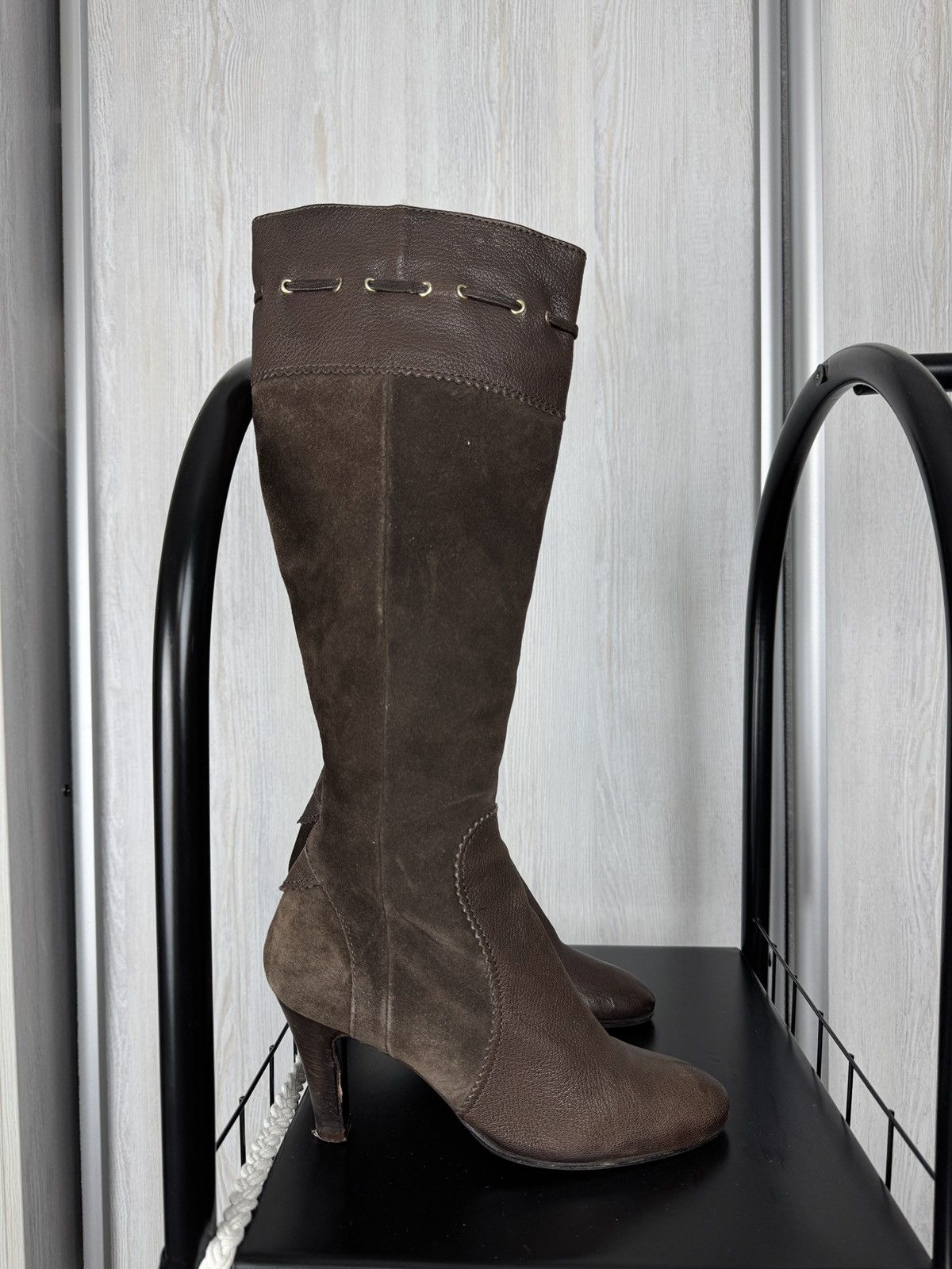 Max Mara Max Mara made in Italy brown suede boots knee length Size US 7 / IT 37 - 1 Thumbnail