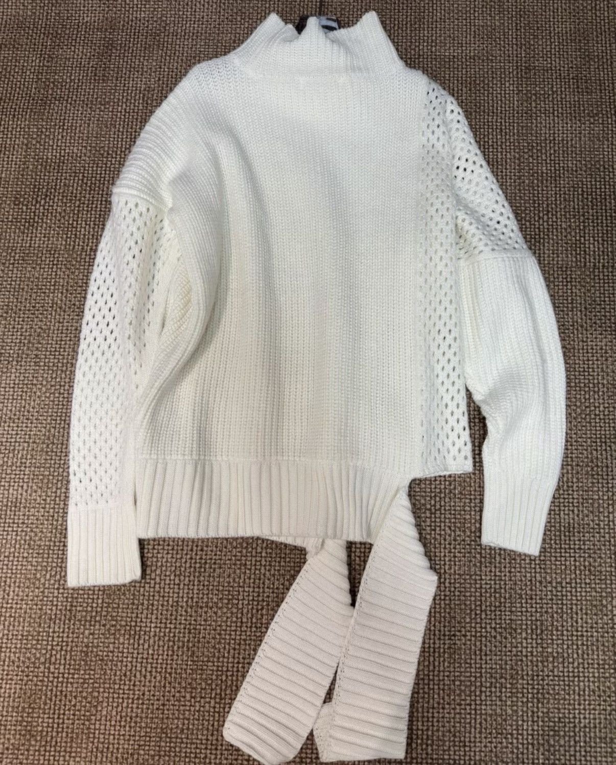 Sulvam Sulvam Cutout Tie High Neck Knit Sweater K23 Size M / US 6-8 / IT 42-44 - 7 Thumbnail