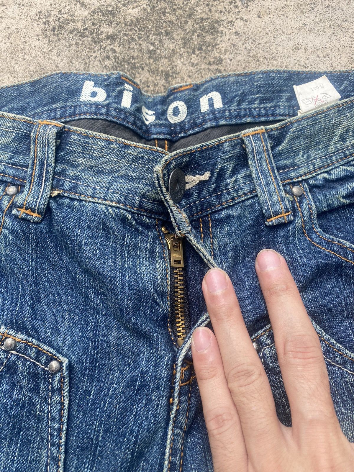 If Six Was Nine × Japanese Brand Flare Jeans Bison Double Knee Multipocket Size US 31 - 12 Thumbnail