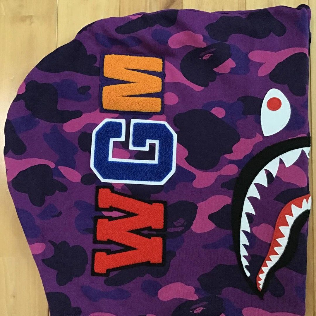 Bape BAPE Giant shark full zip hoodie purple camo a bathing ape Size US XL / EU 56 / 4 - 5 Thumbnail