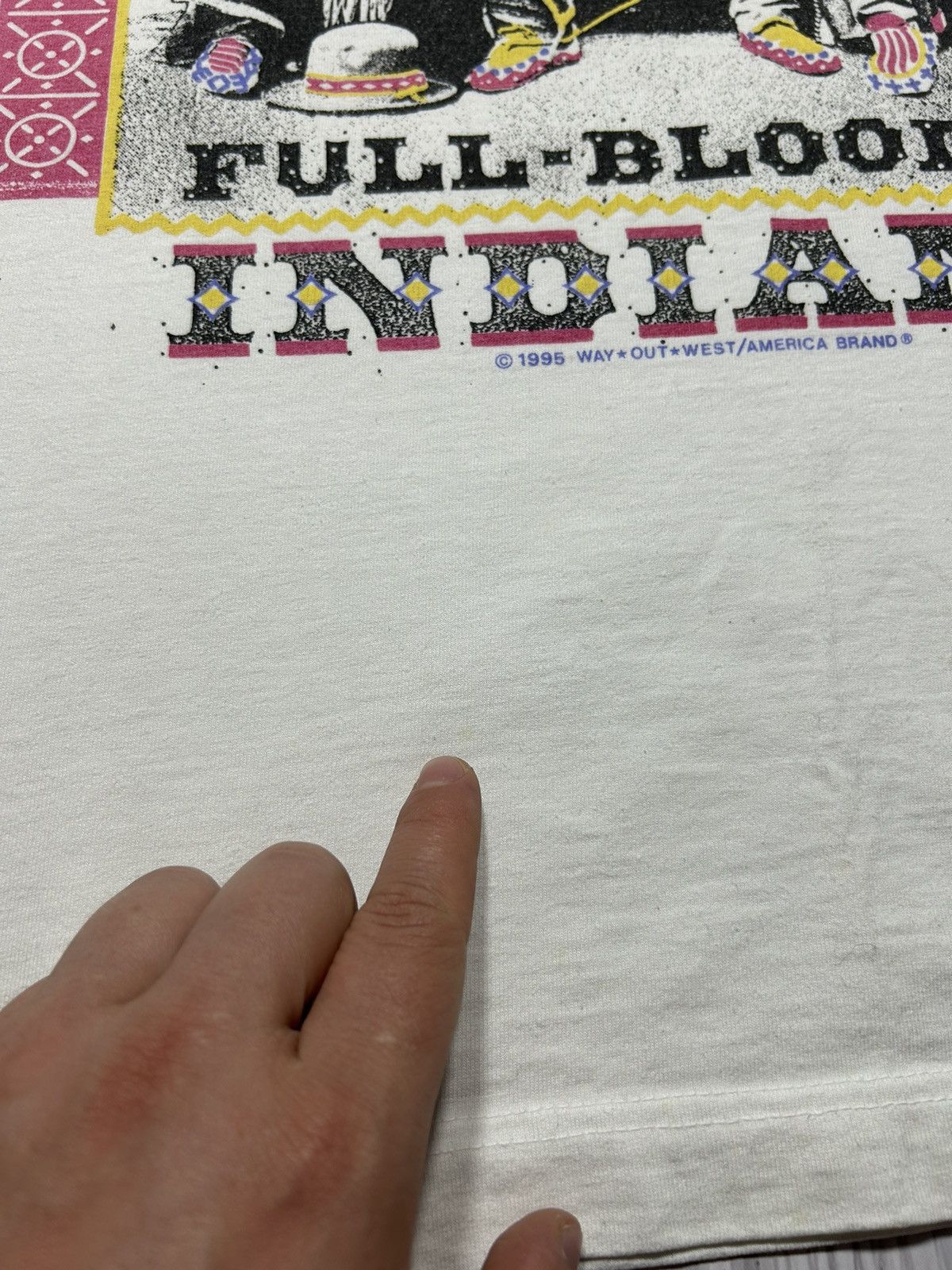 Vintage Rare Vintage 1995 Full Blooded Indians American T-Shirt Size US XL / EU 56 / 4 - 7 Thumbnail