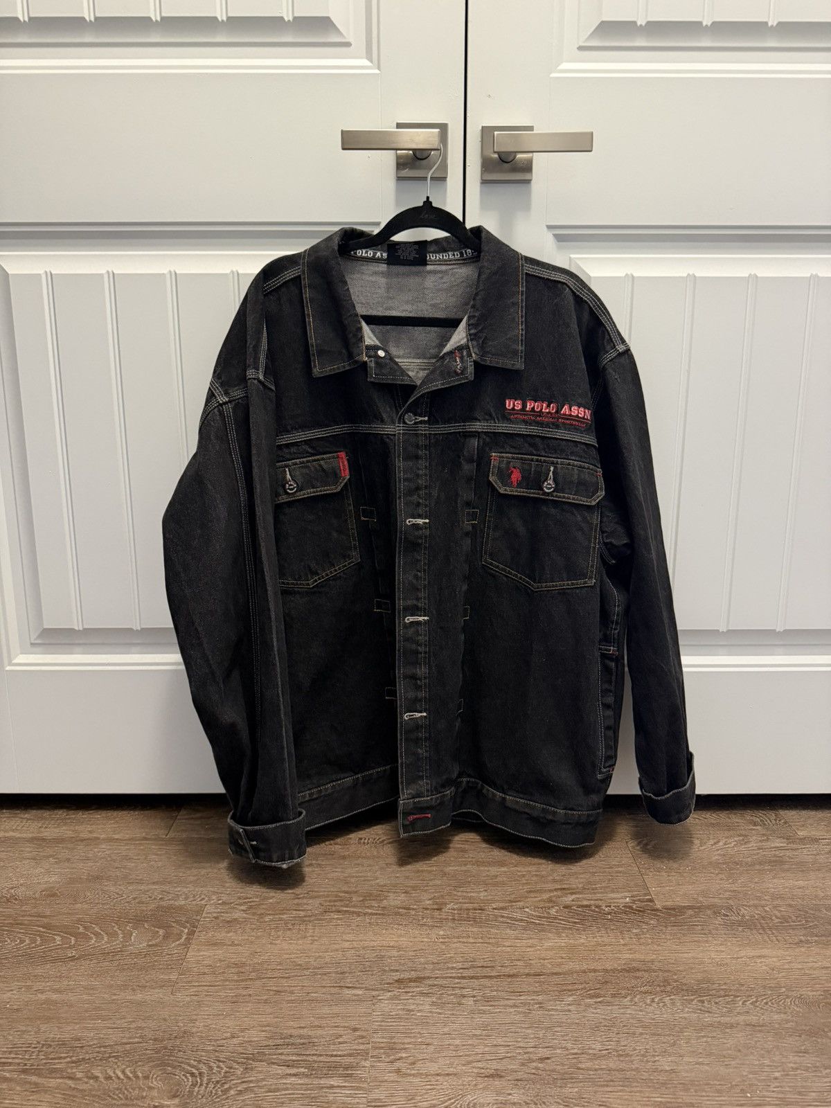 U.S. Polo Assn. Vintage U.S. Polo Assn Black Denim Jacket XL Size US XL / EU 56 / 4 - 1 Thumbnail